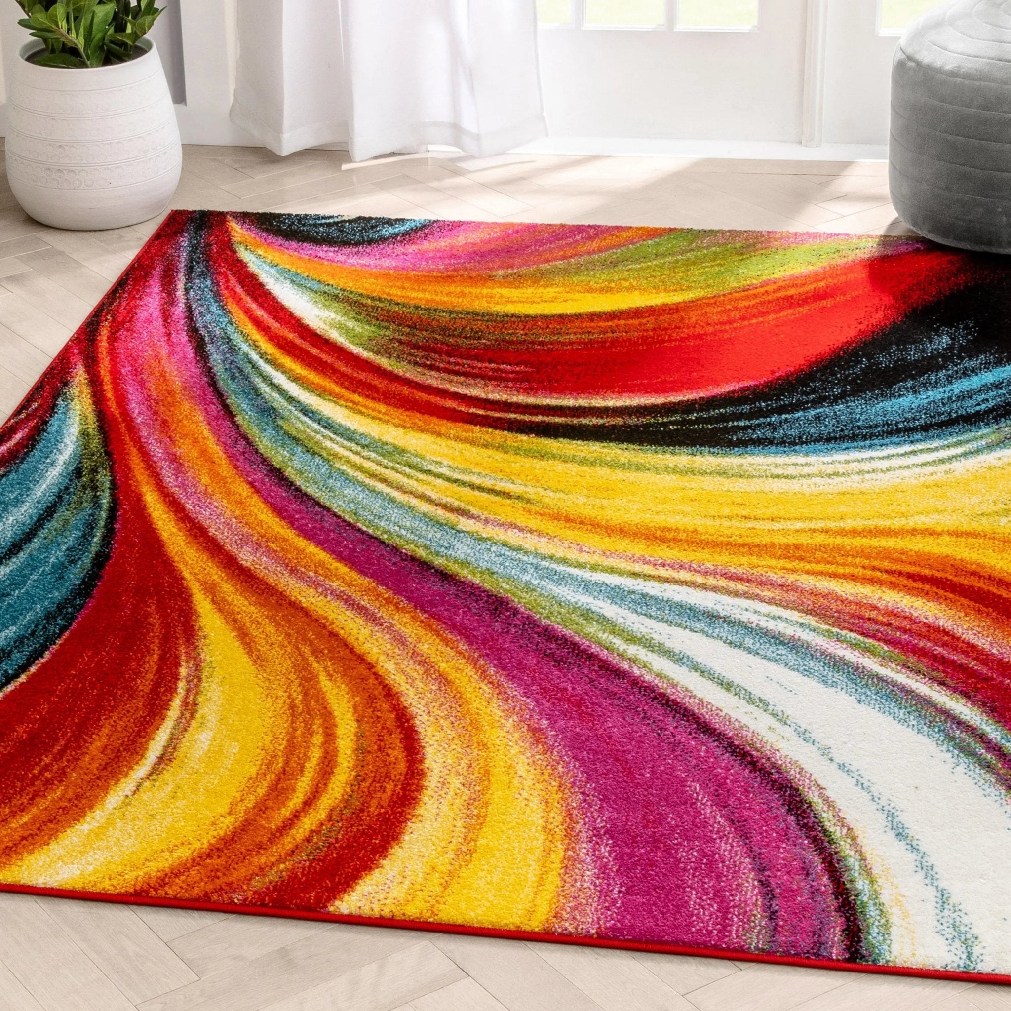 Pleasure Multi Modern Bright Rug Well Woven