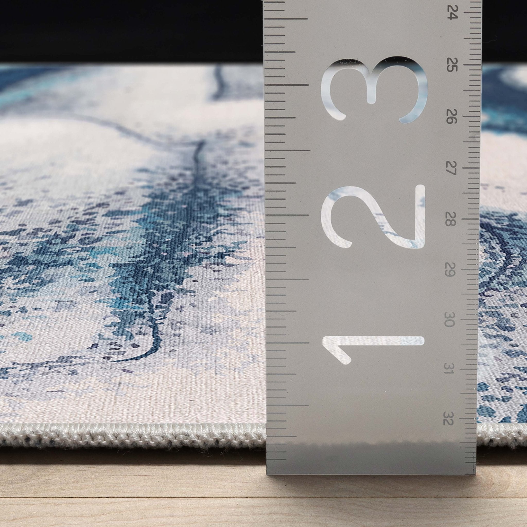 Tokyo Abstract Marble Blue Flatweave Rug Well Woven