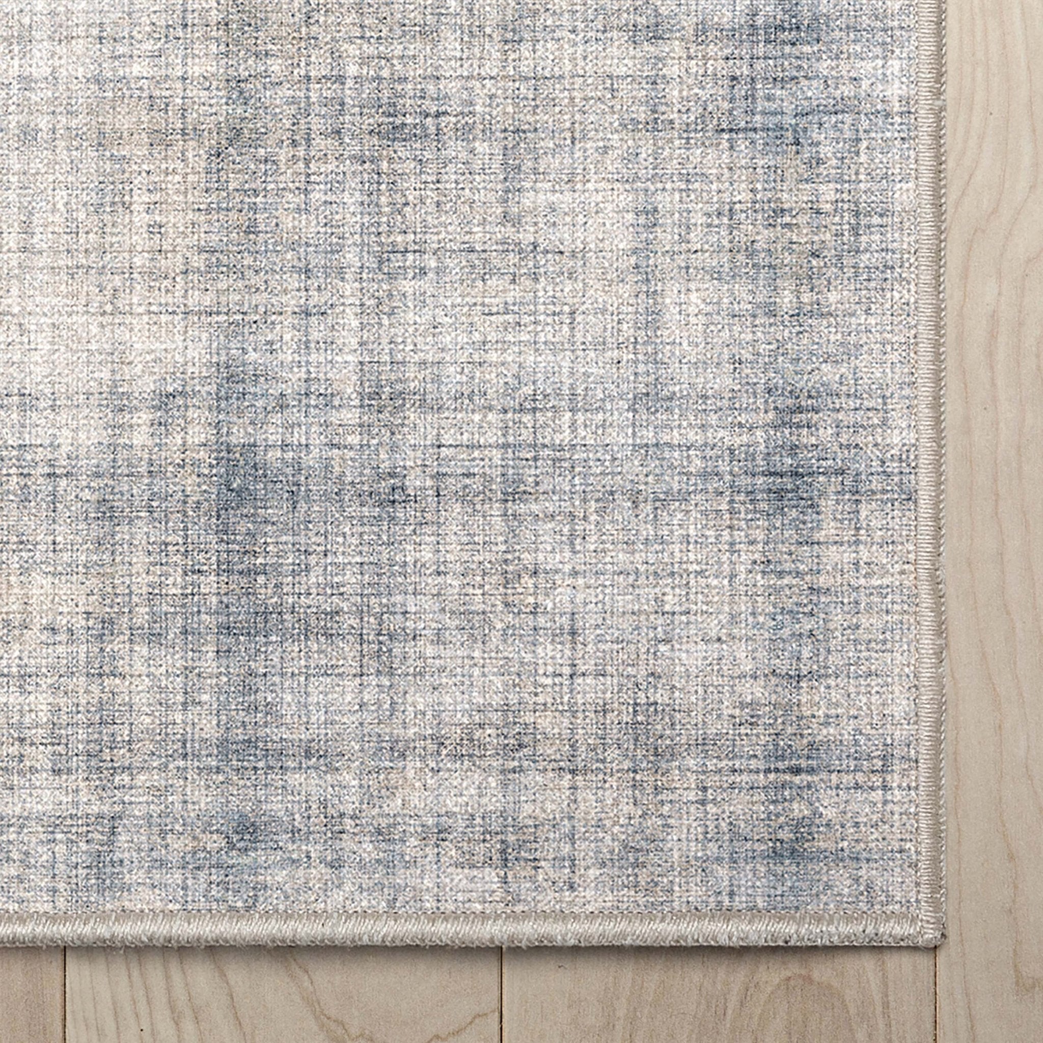 Rio Abstract Plaid Blue Cream Flatweave Rug Well Woven