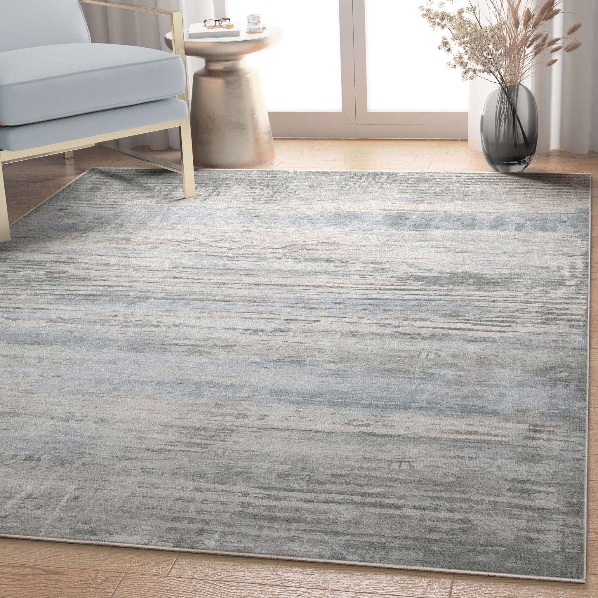 Havana Abstract Geometric Lines Beige Blue Flatweave Rug Well Woven