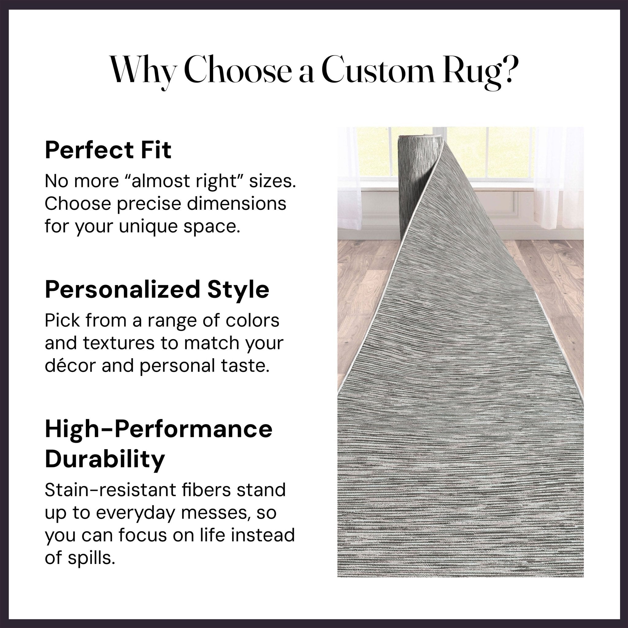 Custom Size Runner Modern Striations Almond Blush Choose Your Width x Choose Your Length Hallway Runner Rug Well Woven