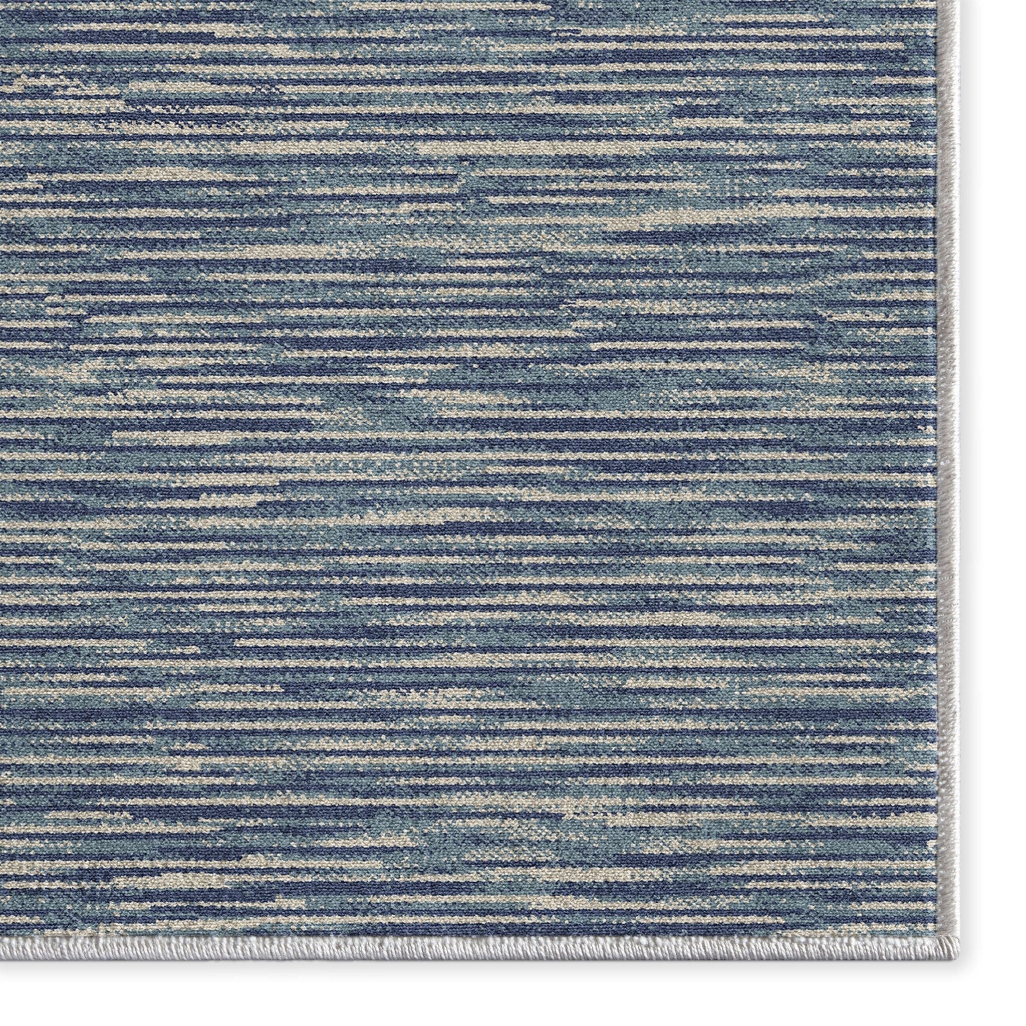 Custom Size Runner Striations Modern Striped Blue Fog Choose Your Width x Choose Your Length Hallway Runner Rug Well Woven