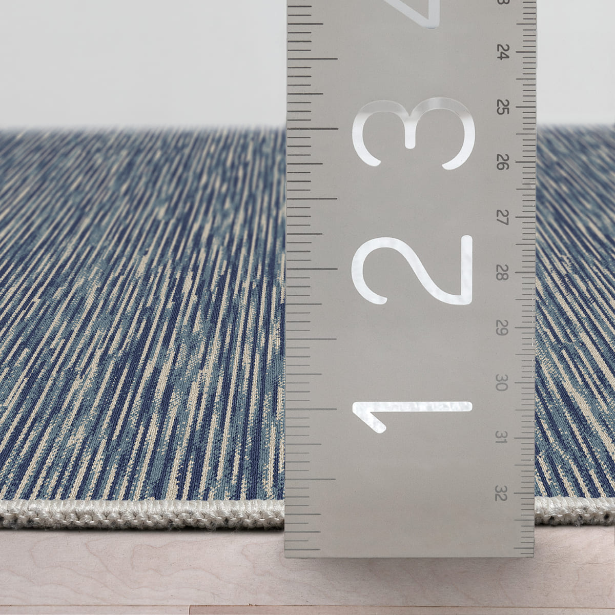 Custom Size Runner Striations Modern Striped Blue Fog Choose Your Width x Choose Your Length Hallway Runner Rug Well Woven
