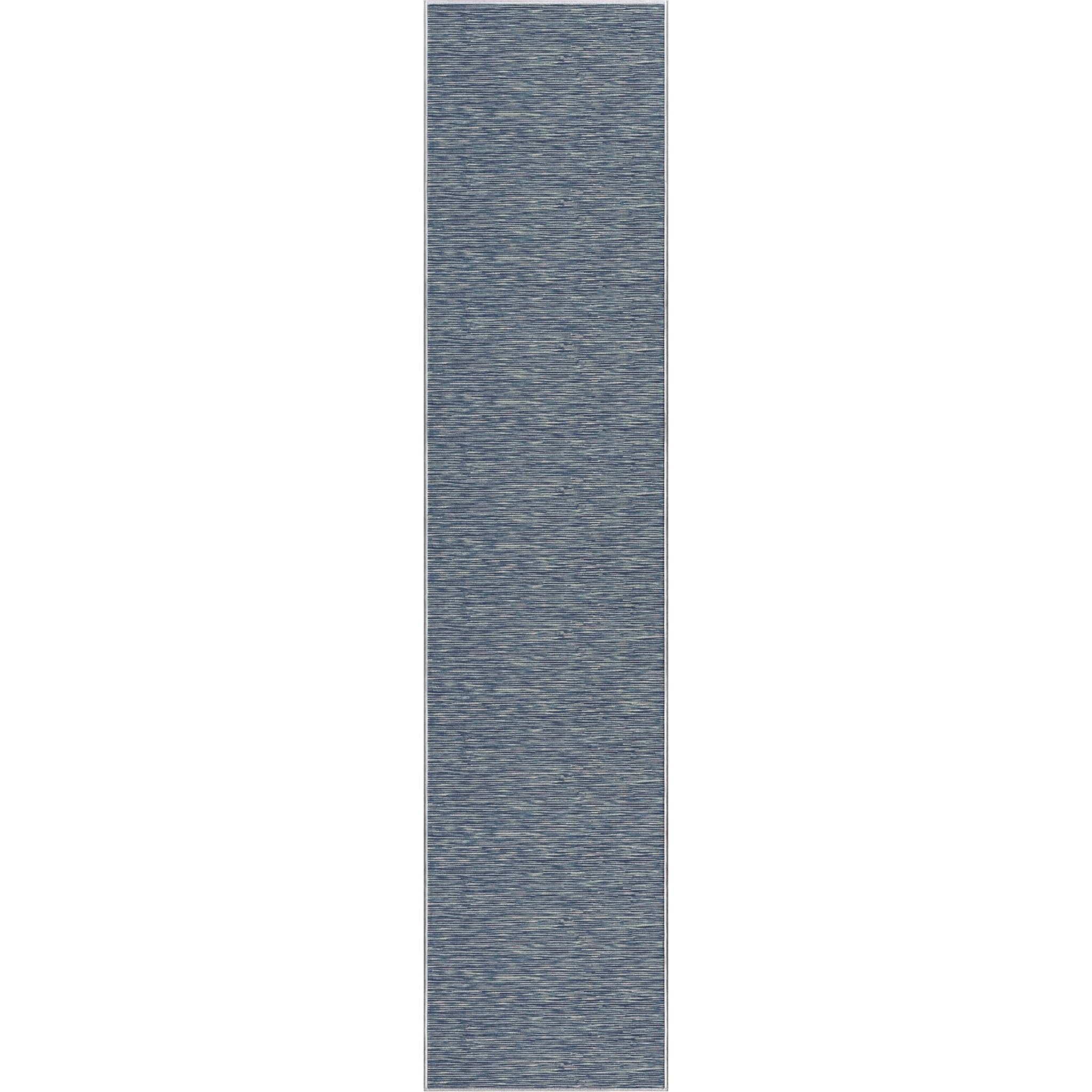 Custom Size Runner Striations Modern Striped Blue Fog Choose Your Width x Choose Your Length Hallway Runner Rug Well Woven