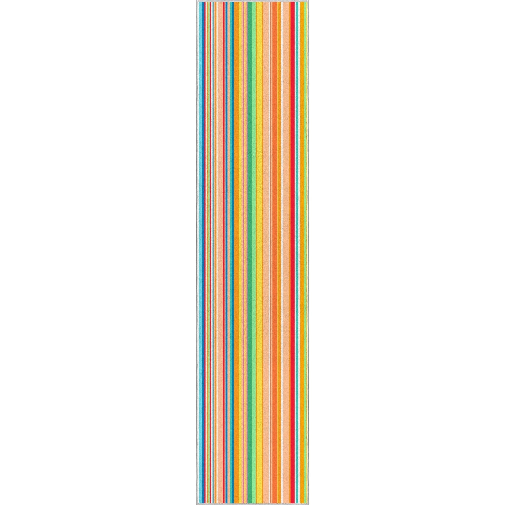 Custom Size Runner Seabreeze Lines Modern Multi Choose Your Width x Choose Your Length Hallway Runner Rug Well Woven