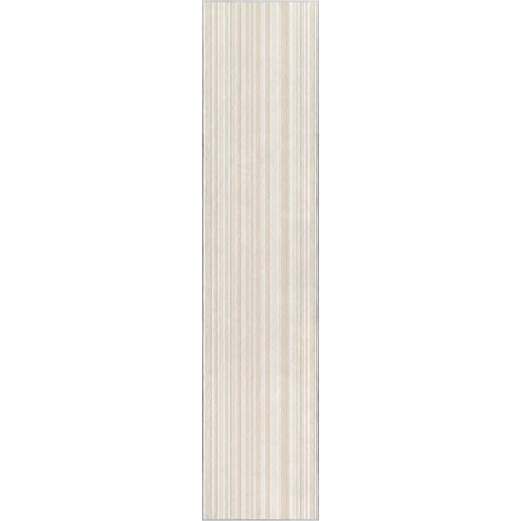 Custom Size Runner Seabreeze Lines Modern Moonlit Ivory Choose Your Width x Choose Your Length Hallway Runner Rug Well Woven