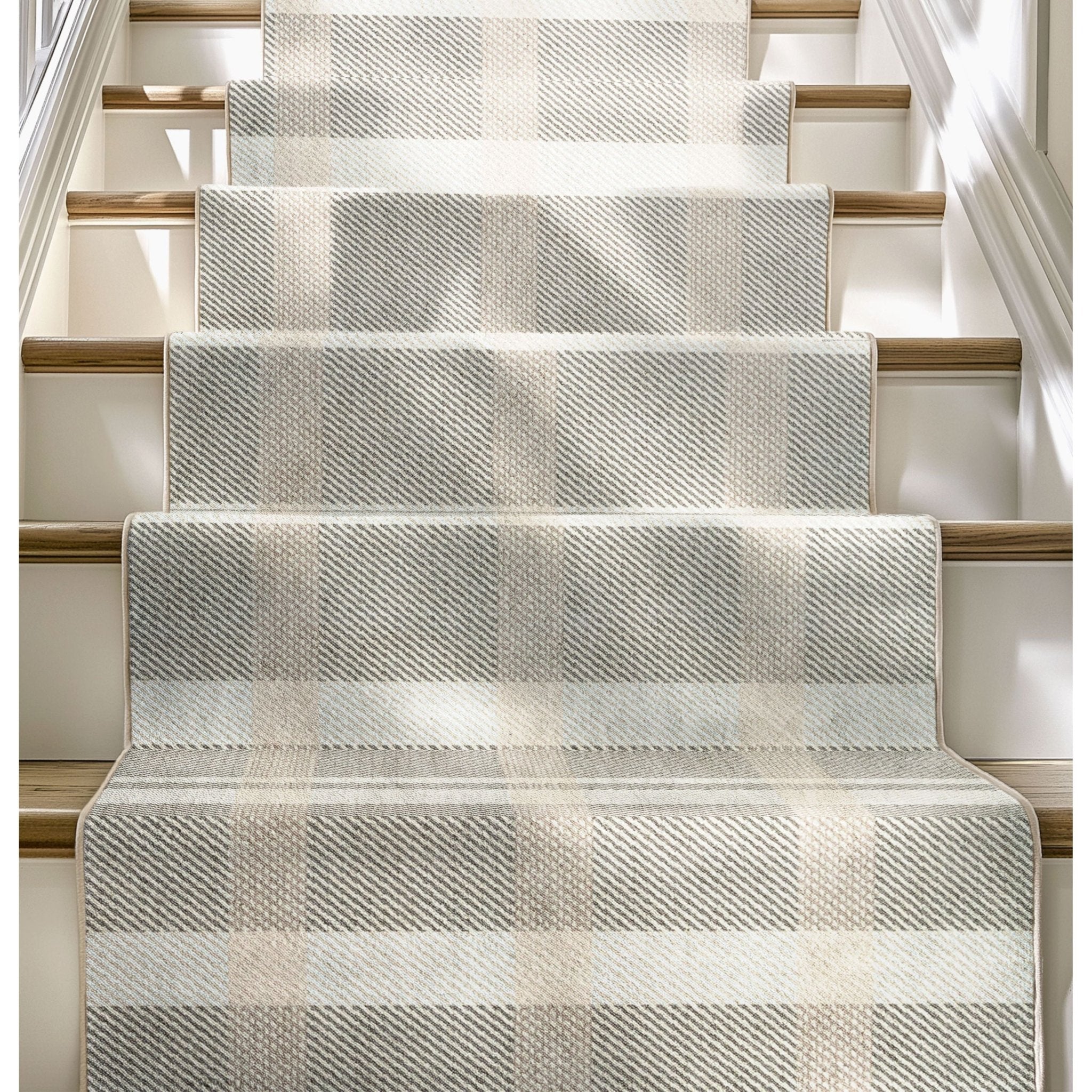 Custom Size Runner Tartan  Espresso Glow Choose Your Width x Choose Your Length Hallway Runner Rug Well Woven
