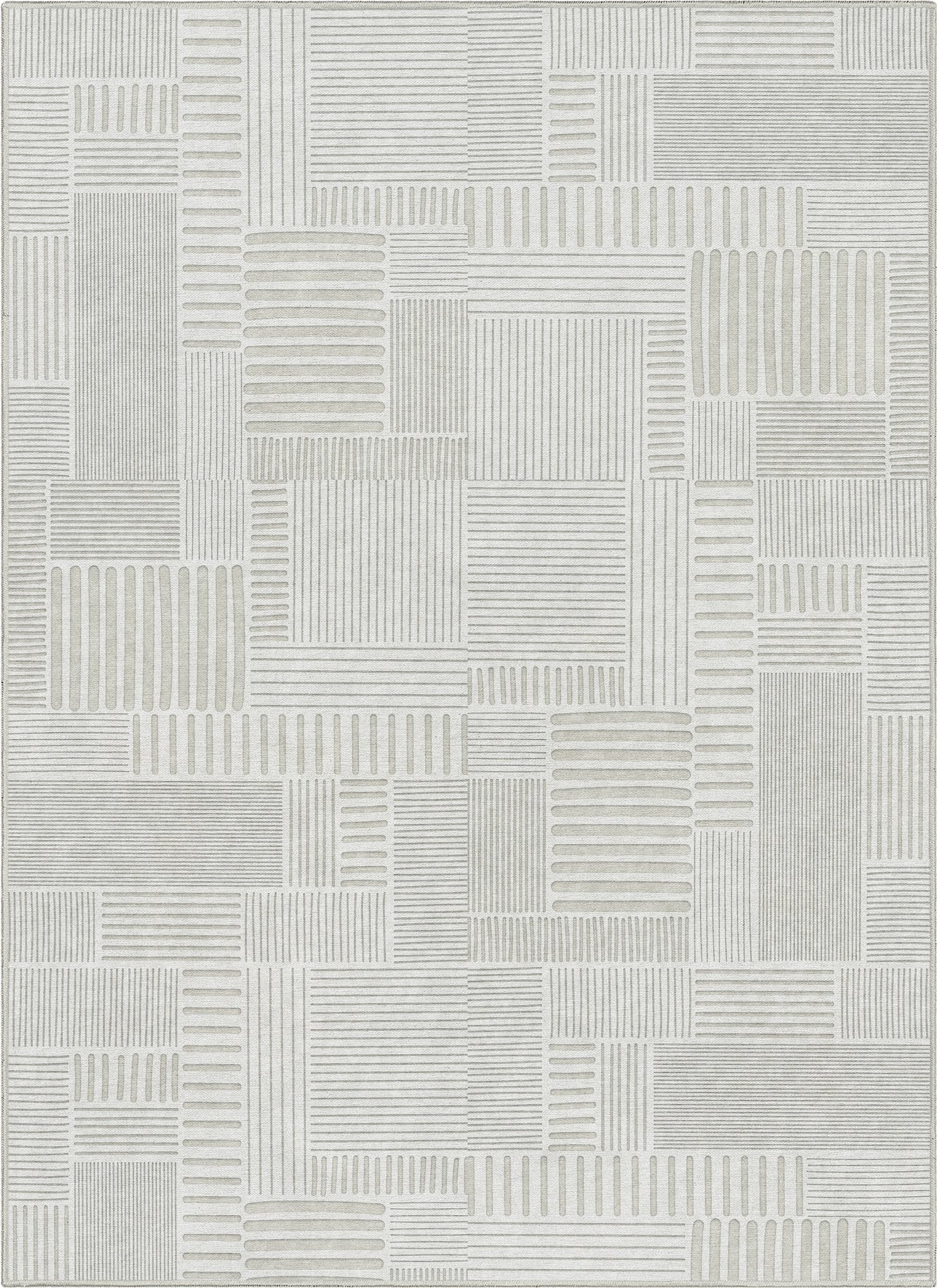 Apollo Granite Geometric Ivory Flat-Pile Rug Well Woven