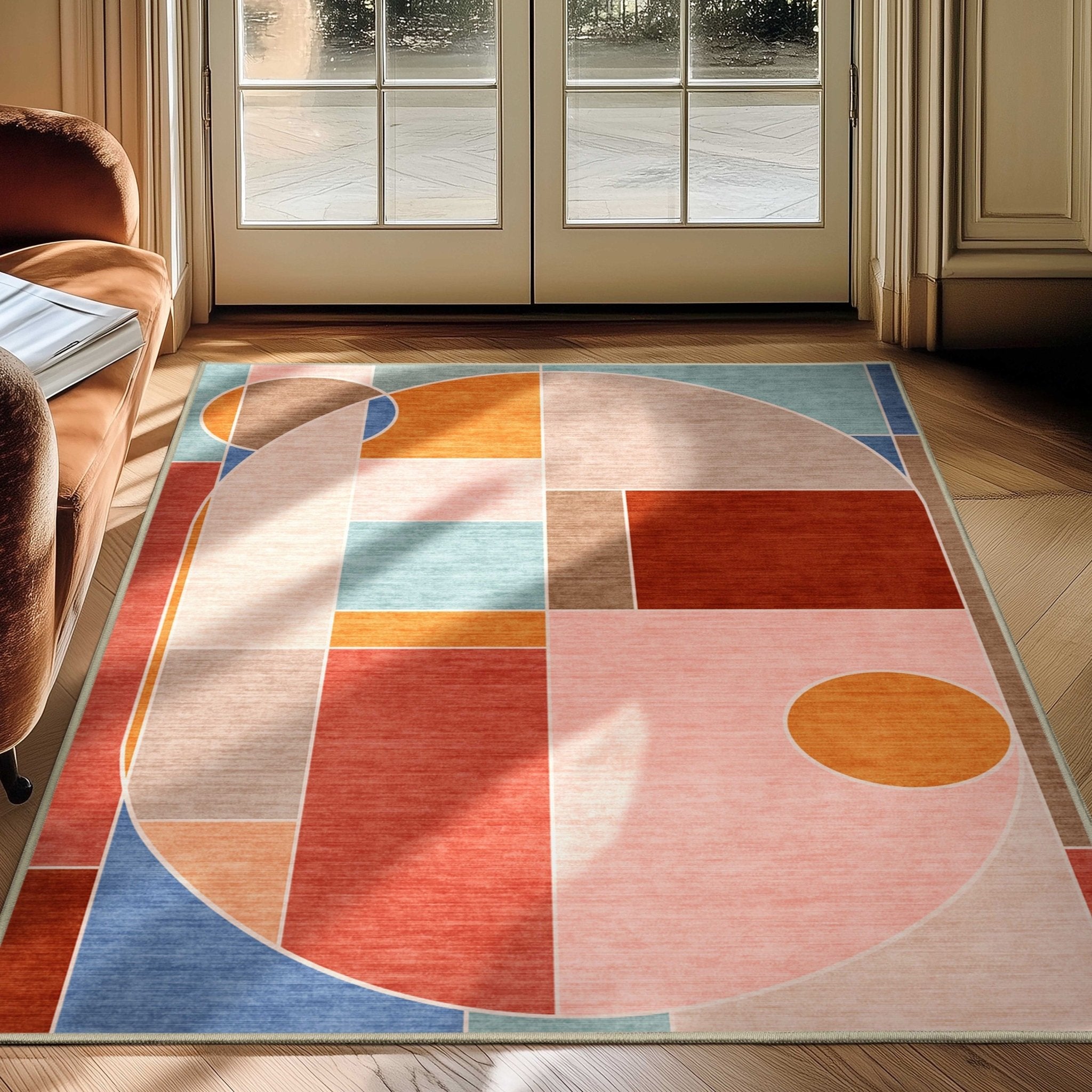 Apollo Essence Multi-Color Pastel Geometric Rug Stain-Resistant & Easy to Clean Well Woven