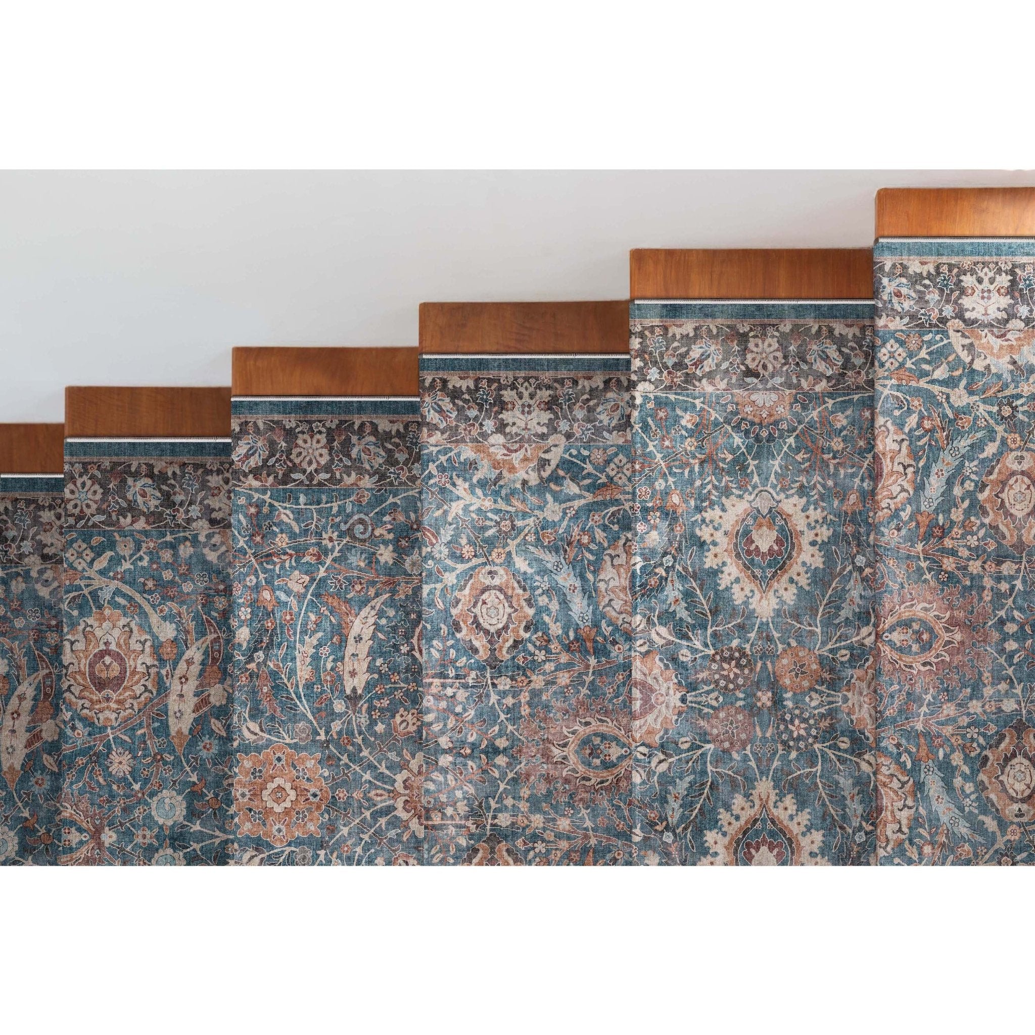 Custom Size Runner Liana Vintage Persian Oriental Teal Choose Your Width x Choose Your Length Hallway Runner Rug Well Woven