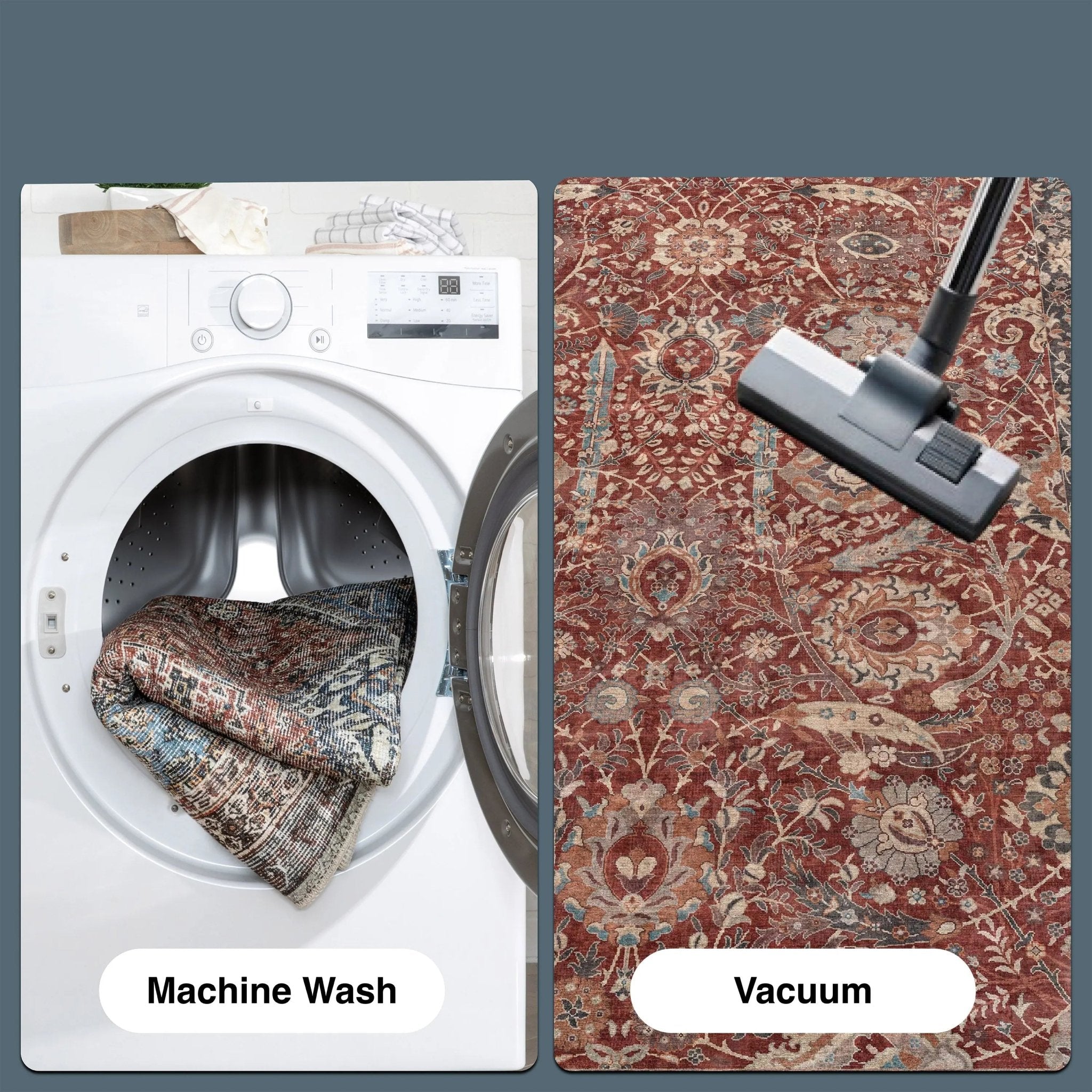 Liana Vintage Oriental Red Flat-Weave Rug Well Woven