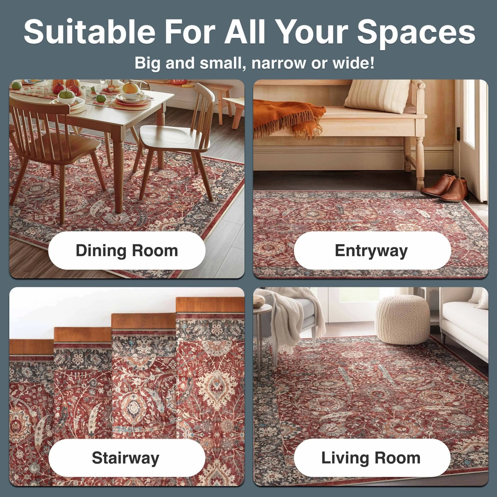 Liana Vintage Oriental Red Flat-Weave Rug Well Woven