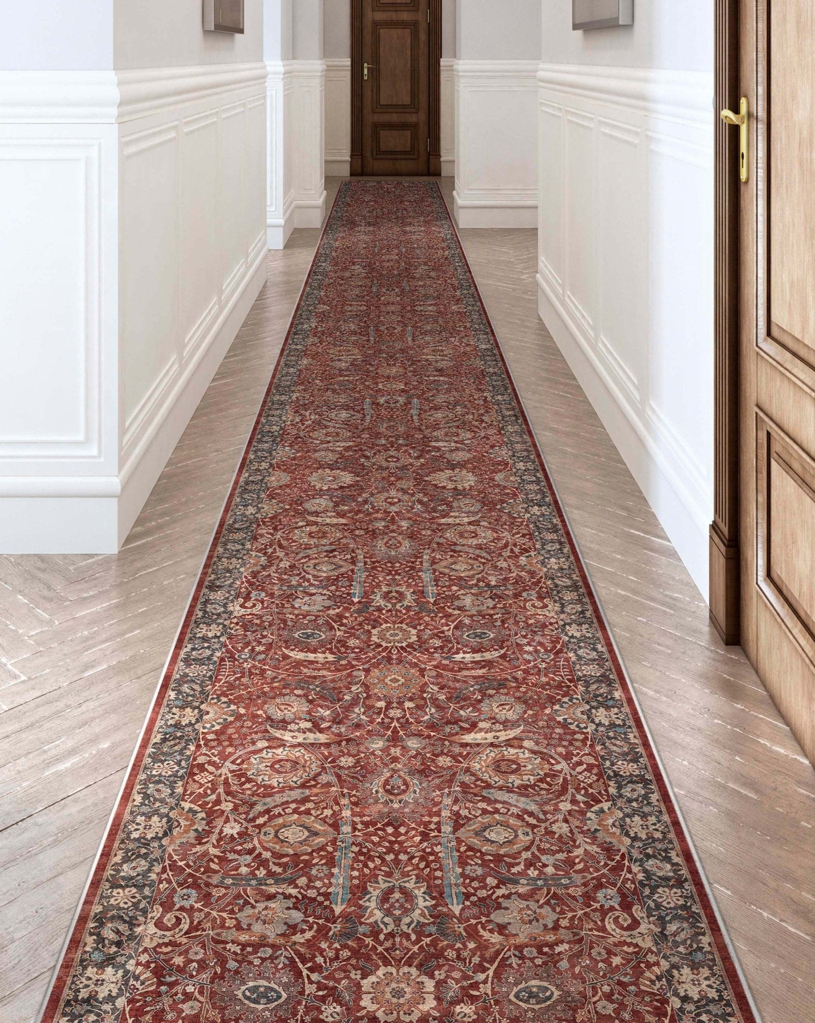 Custom Size Runner Liana Vintage Persian Oriental Red Choose Your Width x Choose Your Length Hallway Runner Rug Well Woven