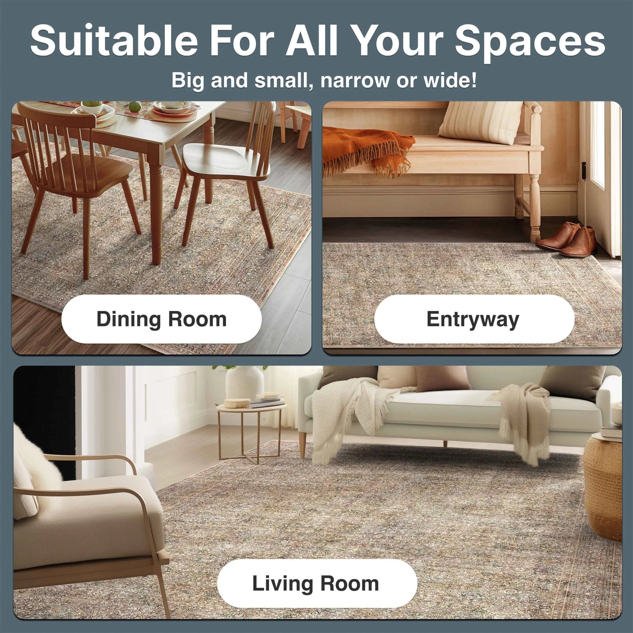 Juliette Vintage Persian Oriental Beige Flat-Weave Rug Well Woven