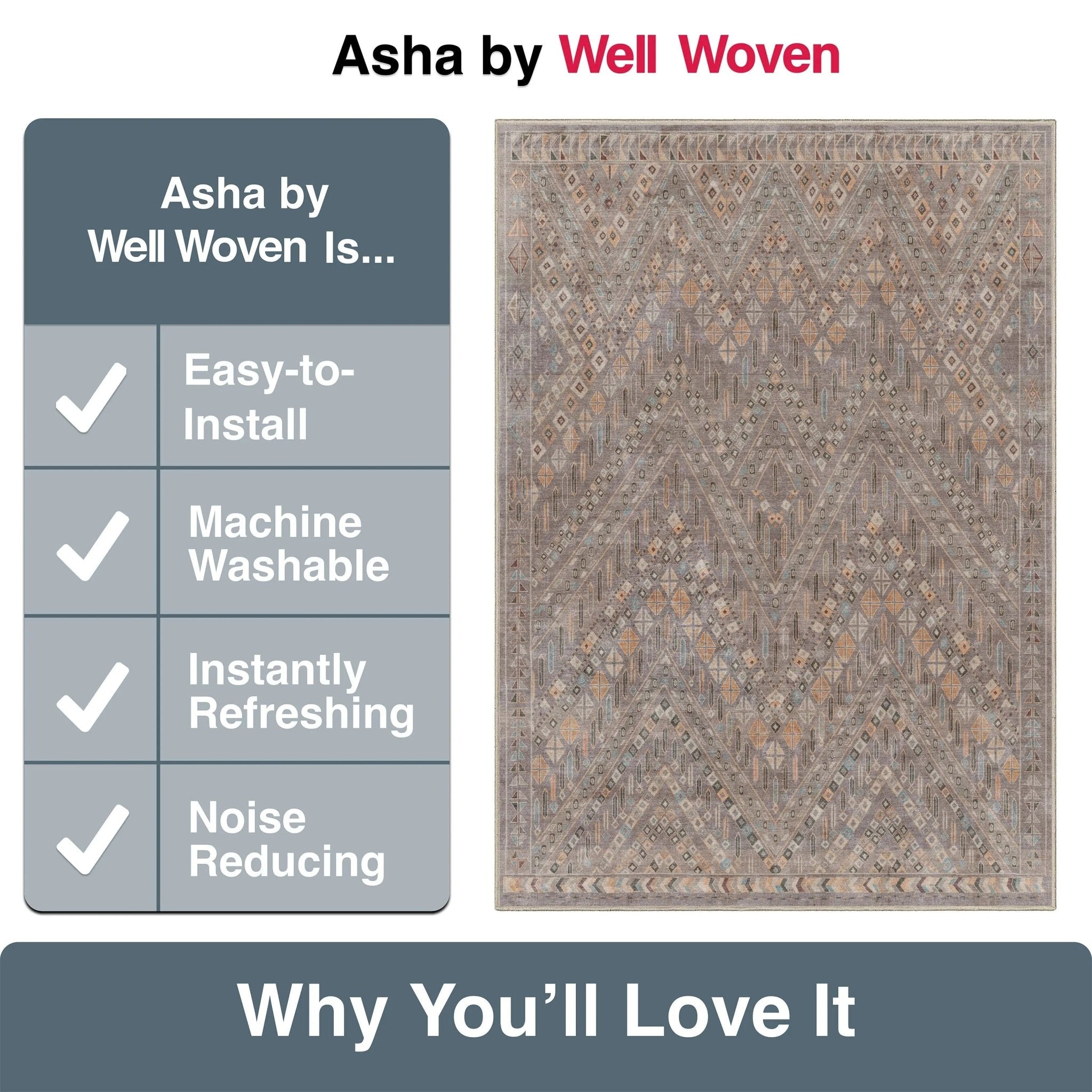 Anya Vintage Tribal Chevron Grey Flat-Weave Rug Well Woven