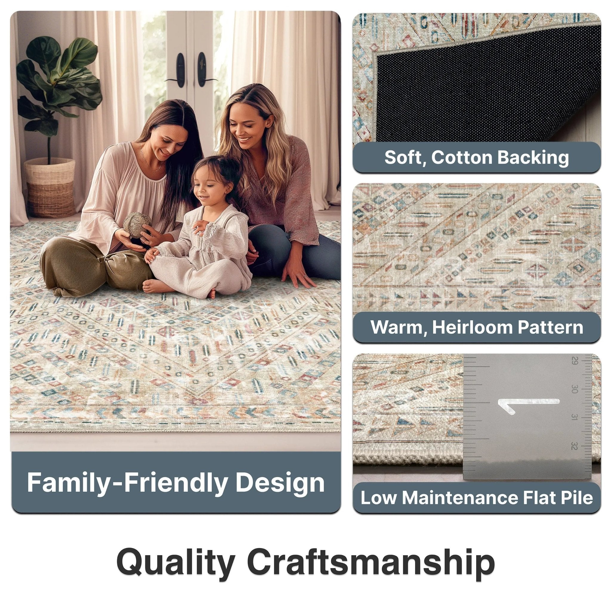 Anya Vintage Tribal Chevron Ivory Flat-Weave Rug Well Woven