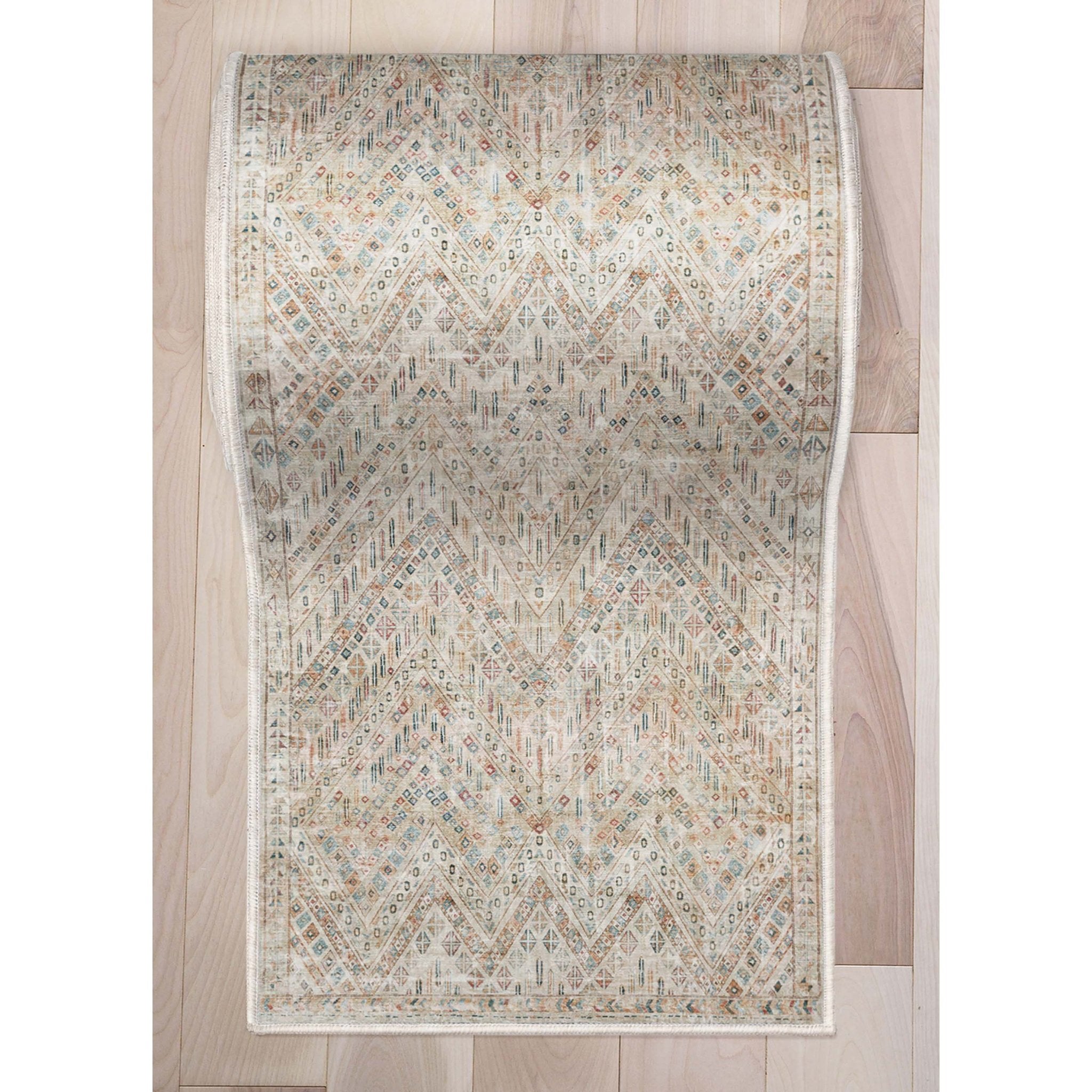 Custom Size Runner Anya Vintage Tribal Ivory Choose Your Width x Choose Your Length Hallway Runner Rug Well Woven