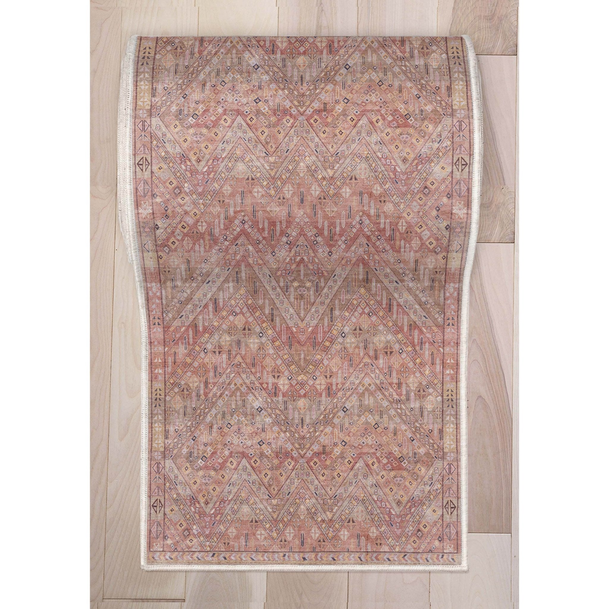Custom Size Runner Anya Vintage Tribal Red Choose Your Width x Choose Your Length Hallway Runner Rug Well Woven