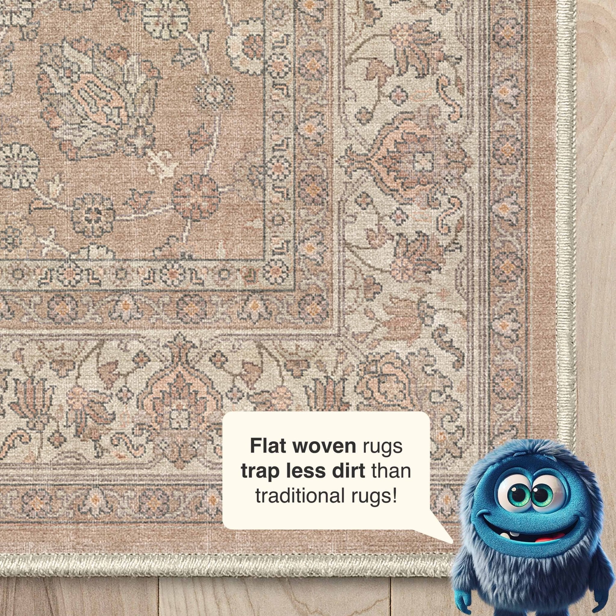 Custom Size Hallway & Stair Runner Rome Vintage Oriental Floral Beige Cream Choose Your Width x Choose Your Runner Length Well Woven