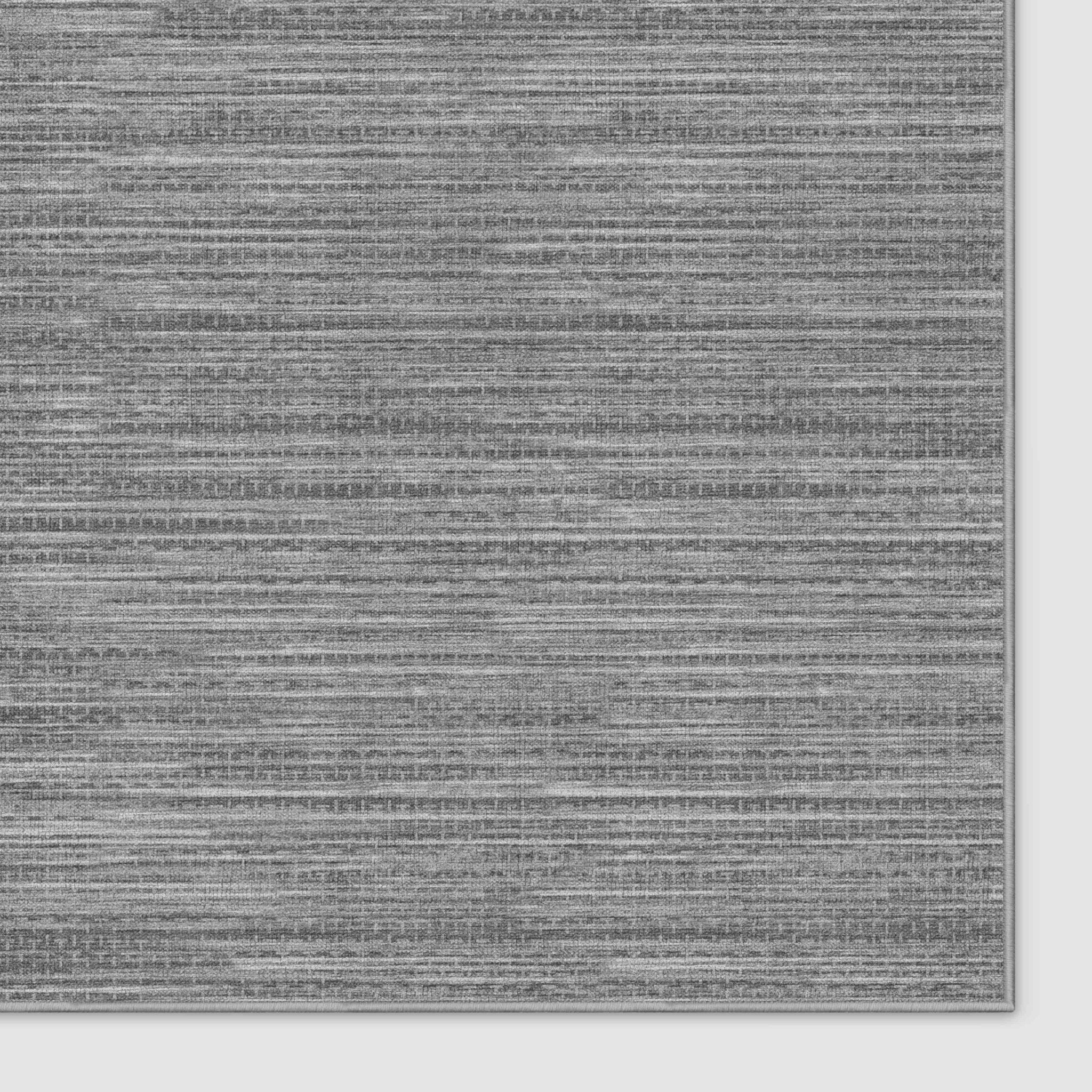 Edwin Custom Rug - Monochrome Striation , Flat Pile, Easy  Clean, Customizable for Your Space - Well Woven - Grey rug corner on white