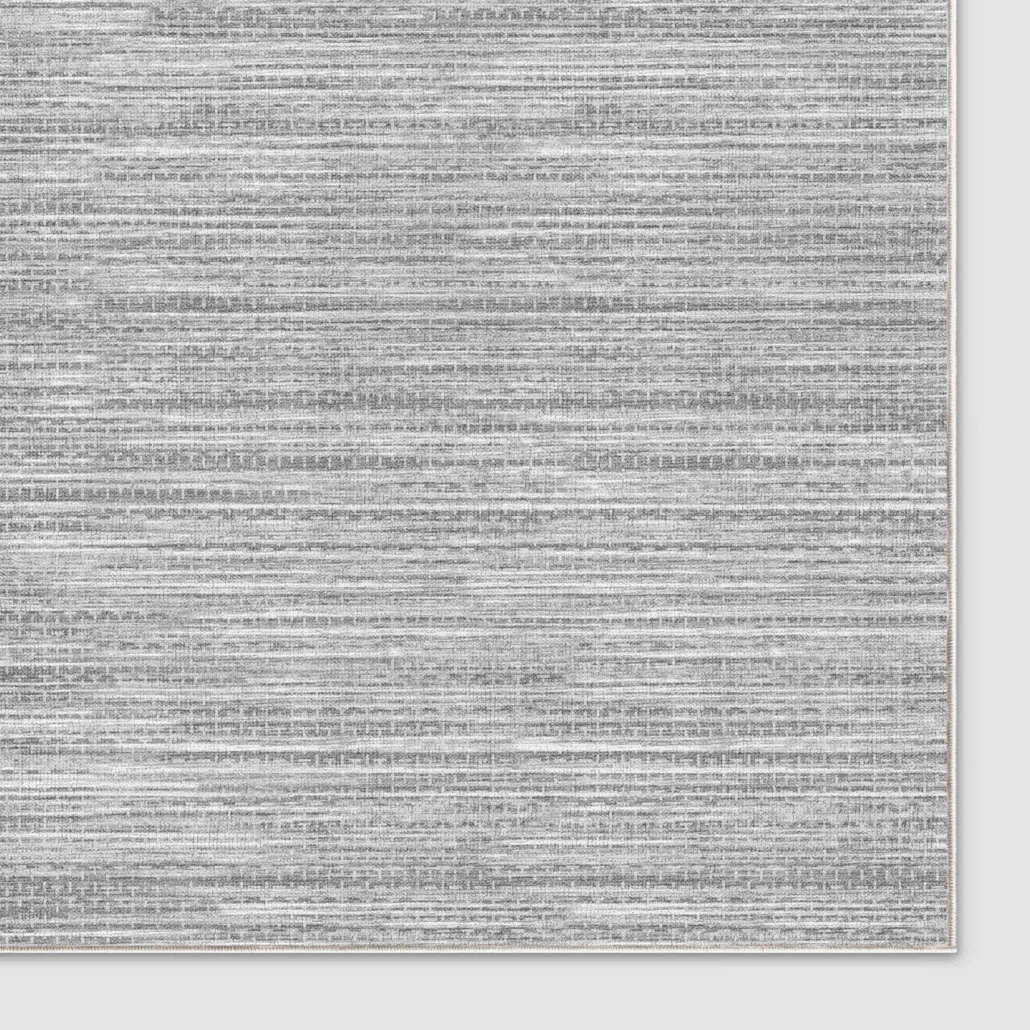 Edwin Custom Rug - Monochrome Striation , Flat Pile, Easy  Clean, Customizable for Your Space - Well Woven - Light grey rug corner on white