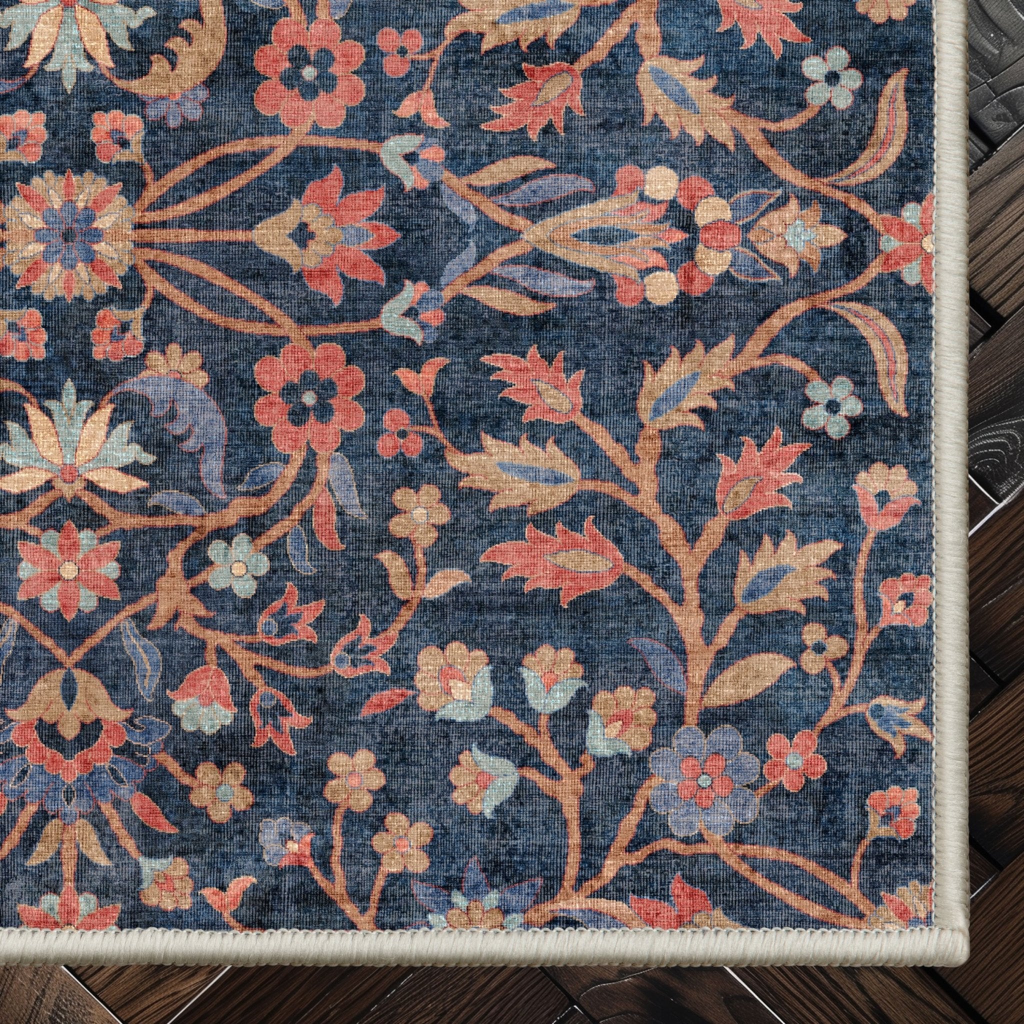 Multi - Jorunn Custom Rug - Botanical Flat-Pile, Personalized Sizes, Easy Maintenance Well Woven