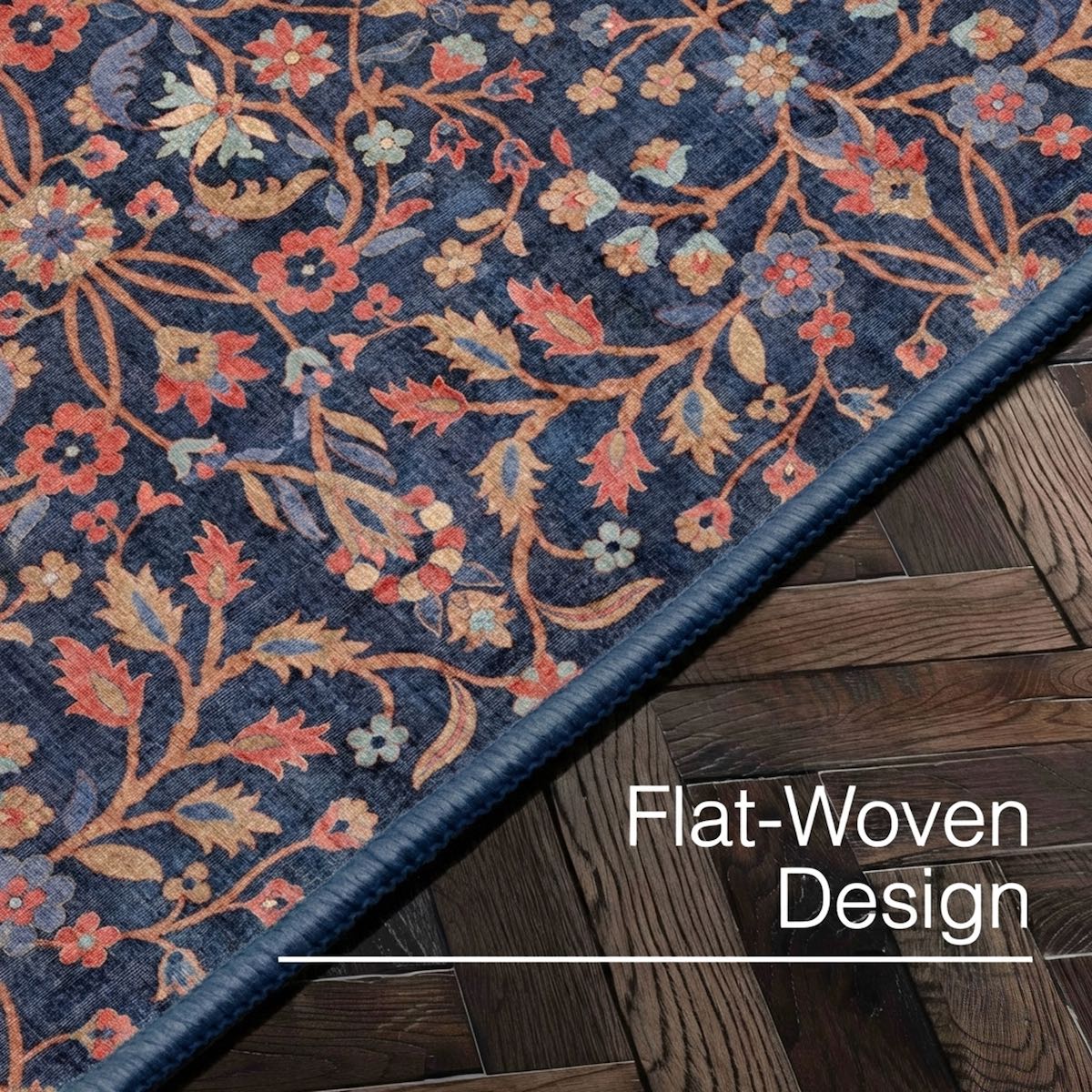 Multi - Jorunn Custom Rug - Botanical Flat-Pile, Personalized Sizes, Easy Maintenance Well Woven