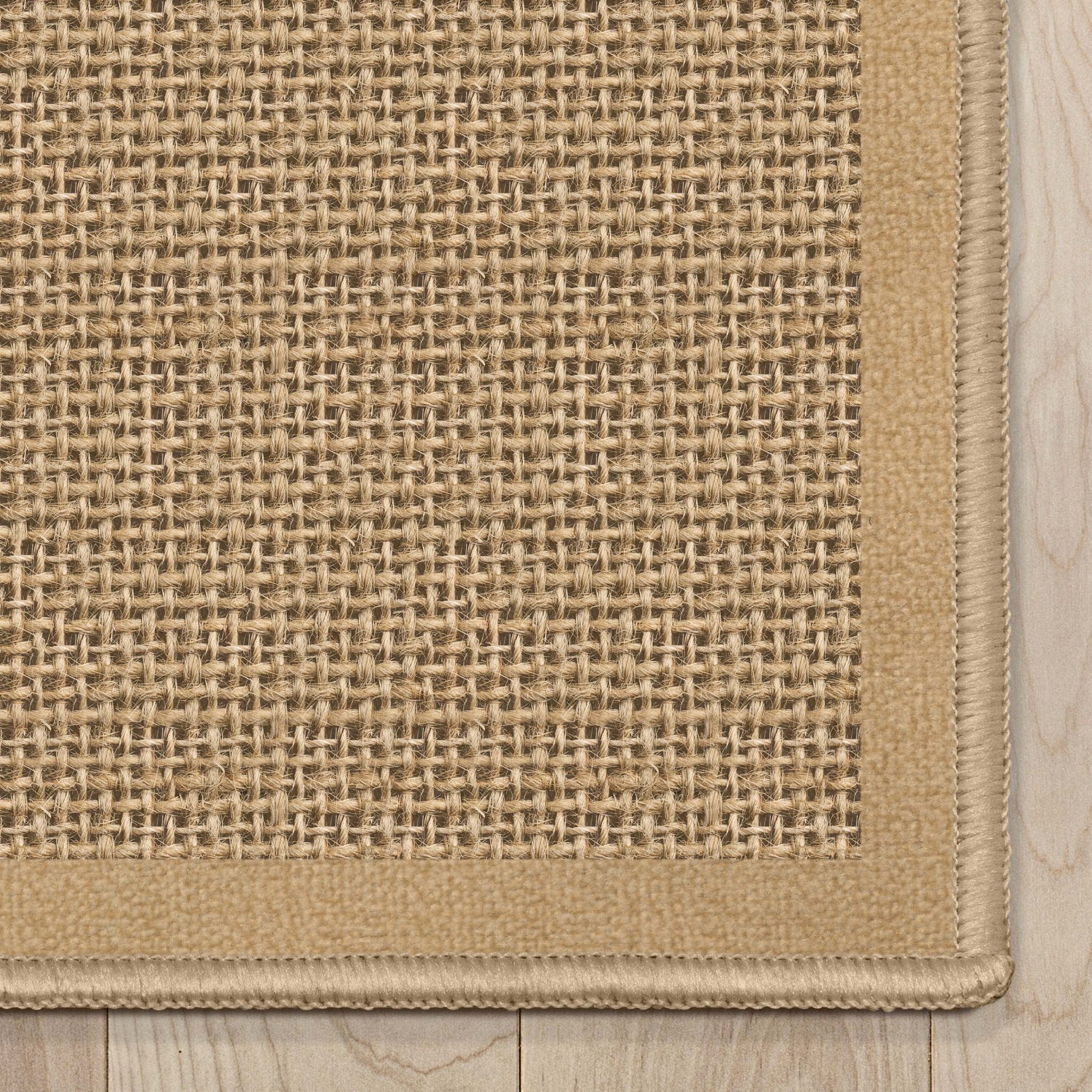 Well-Jute Shiba Farmohouse Solid Beige Flatweave 5' x 7' Rug Well Woven