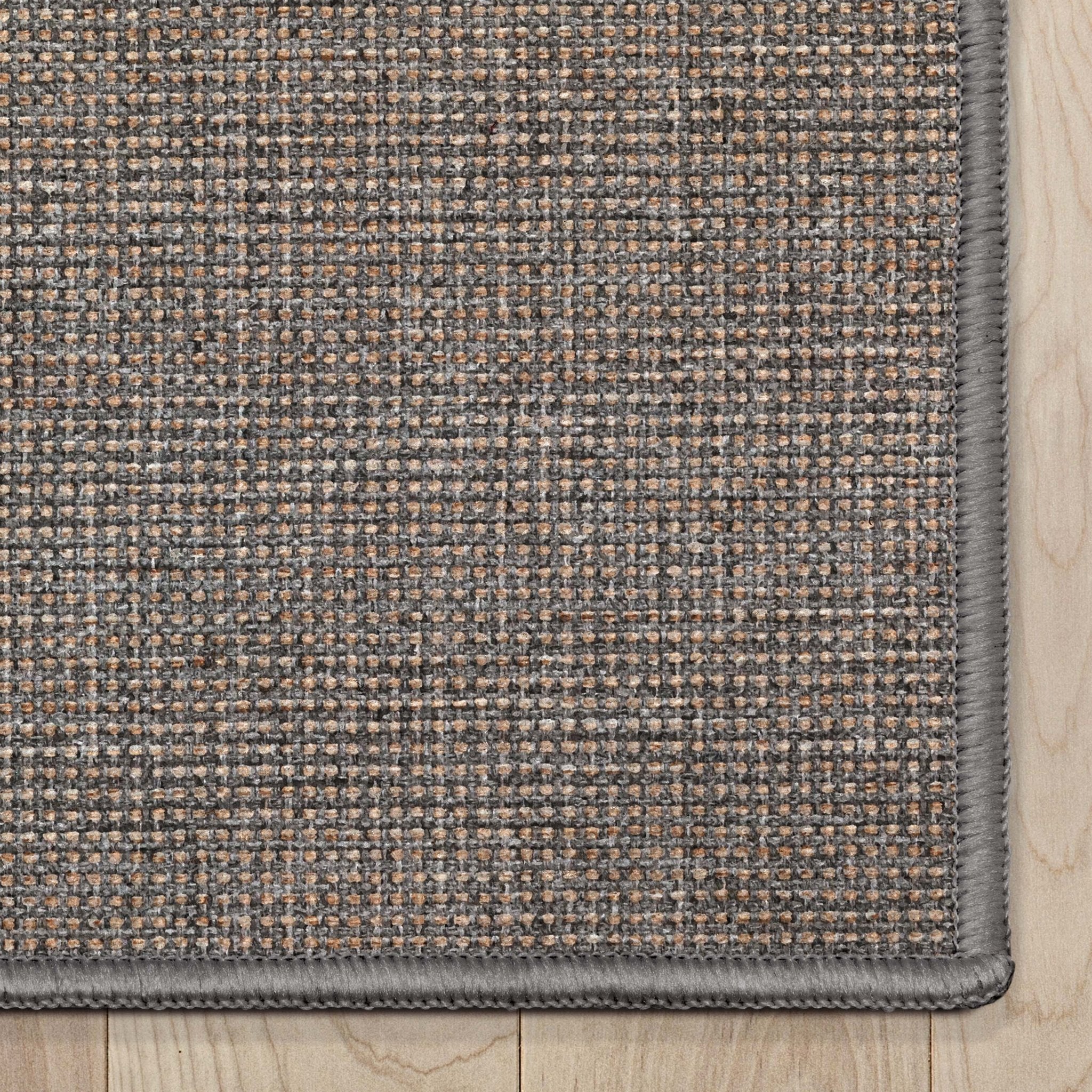 Well-Jute Airedale Farmohouse Solid & Striped Grey Flatweave 5' x 7' Rug Well Woven