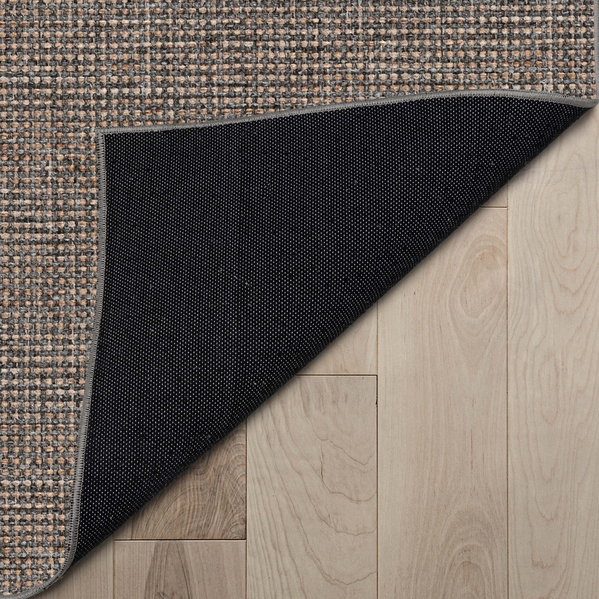 Well-Jute Airedale Farmohouse Solid & Striped Grey Flatweave 5' x 7' Rug Well Woven