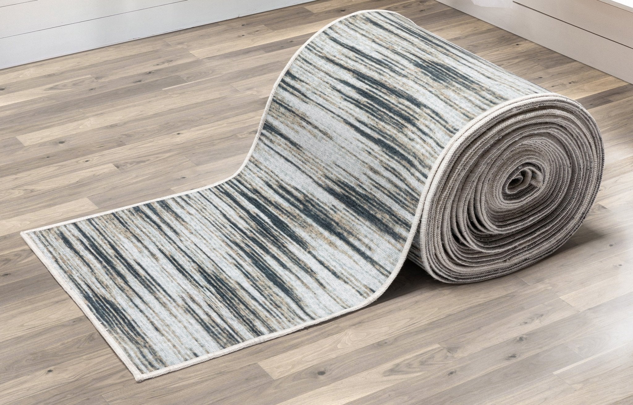Custom Size Runner Modern Abstract Print Ivory Brown Choose Your Width x Choose Your Length Hallway Runner Rug Well Woven