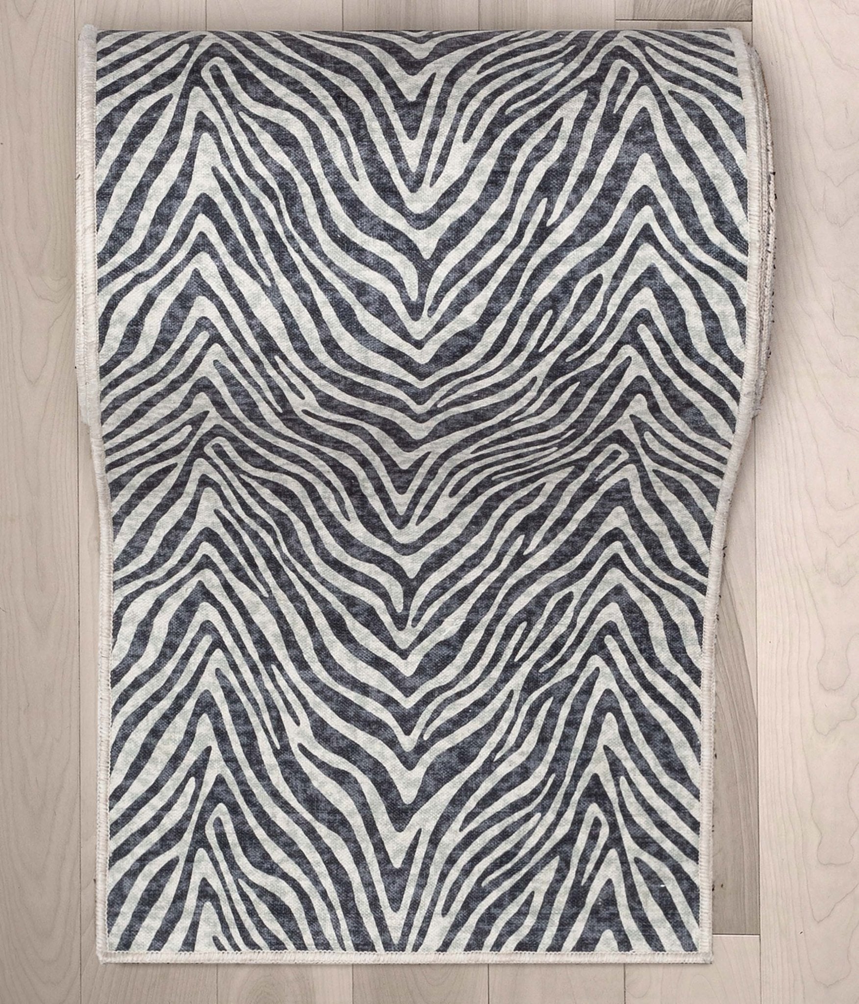 Custom Size Runner Modern Zebra Print Grey Choose Your Width x Choose Your Length Hallway Runner Rug Well Woven