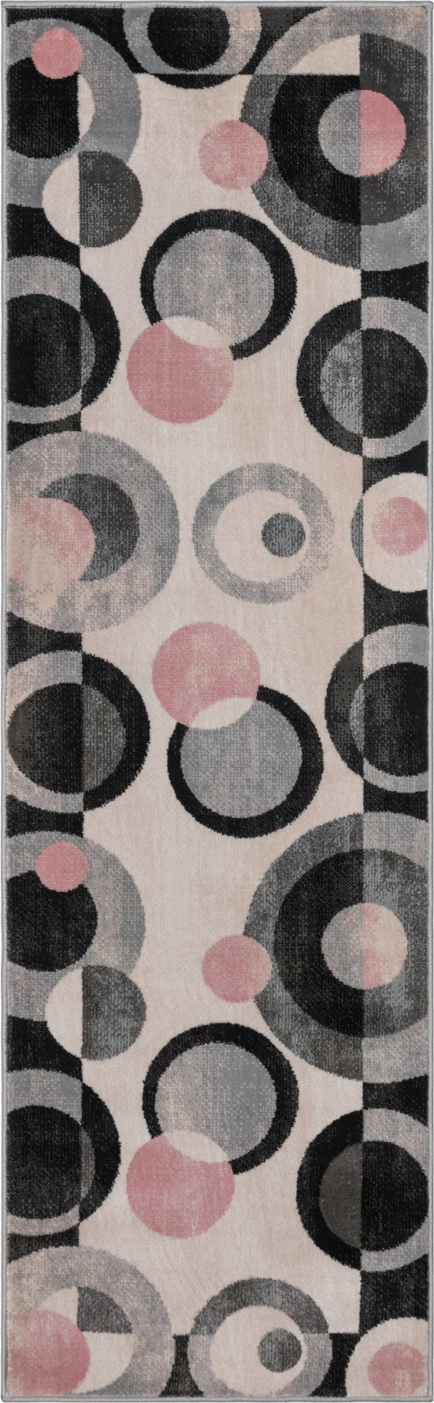 Avi Modern Geometric Grey Blush Rug Well Woven