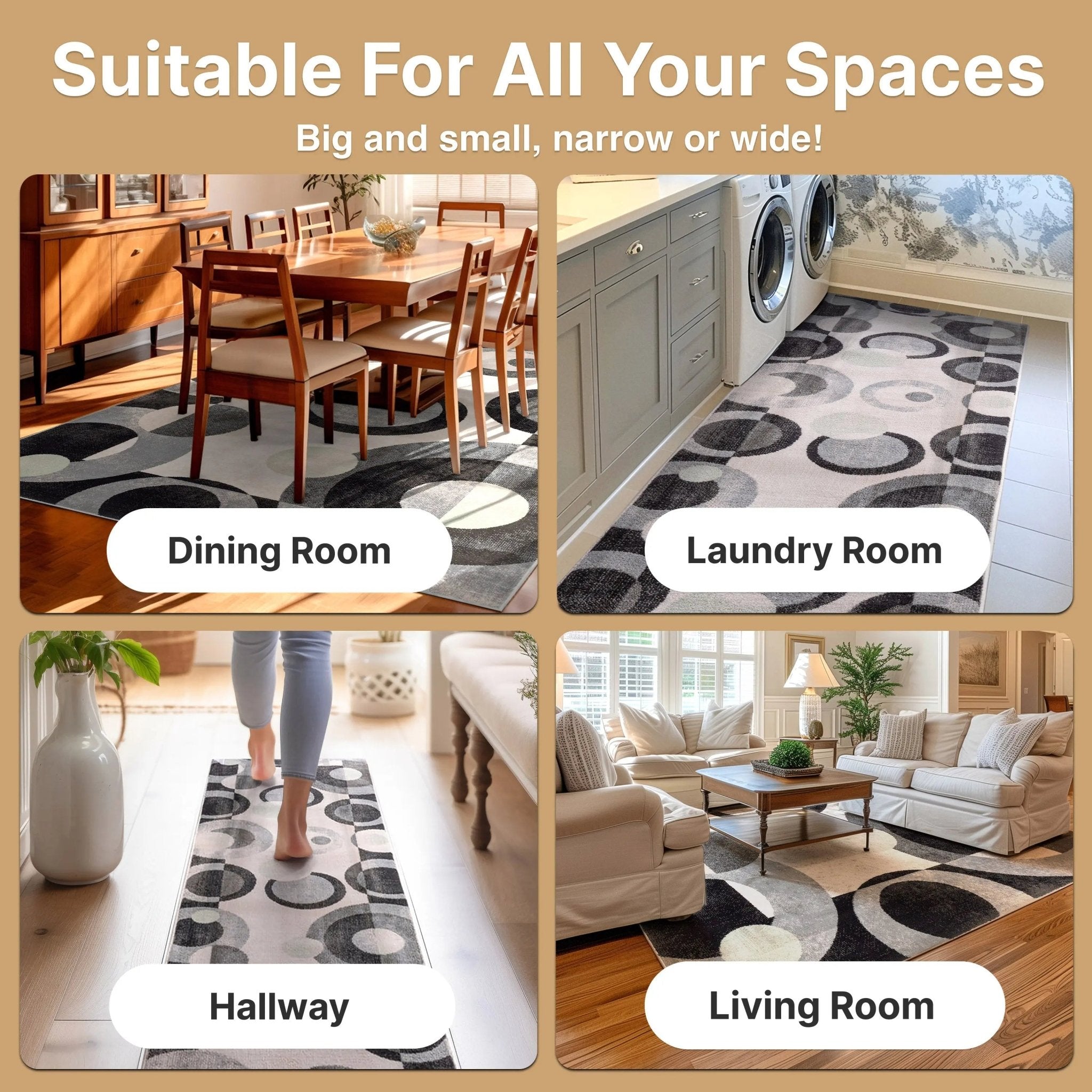 Avi Modern Geometric Grey Green Rug Well Woven