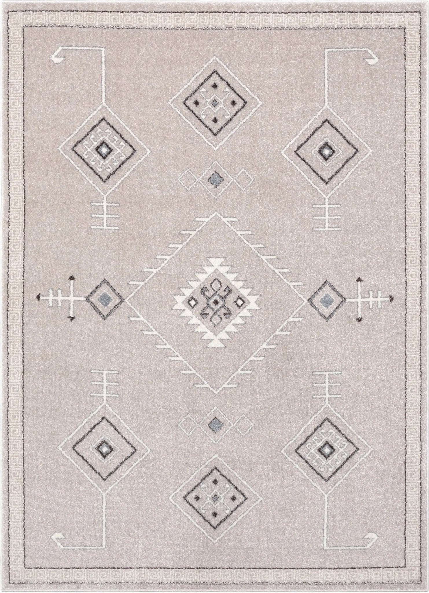 Azra Tribal Medallion Beige Rug Well Woven