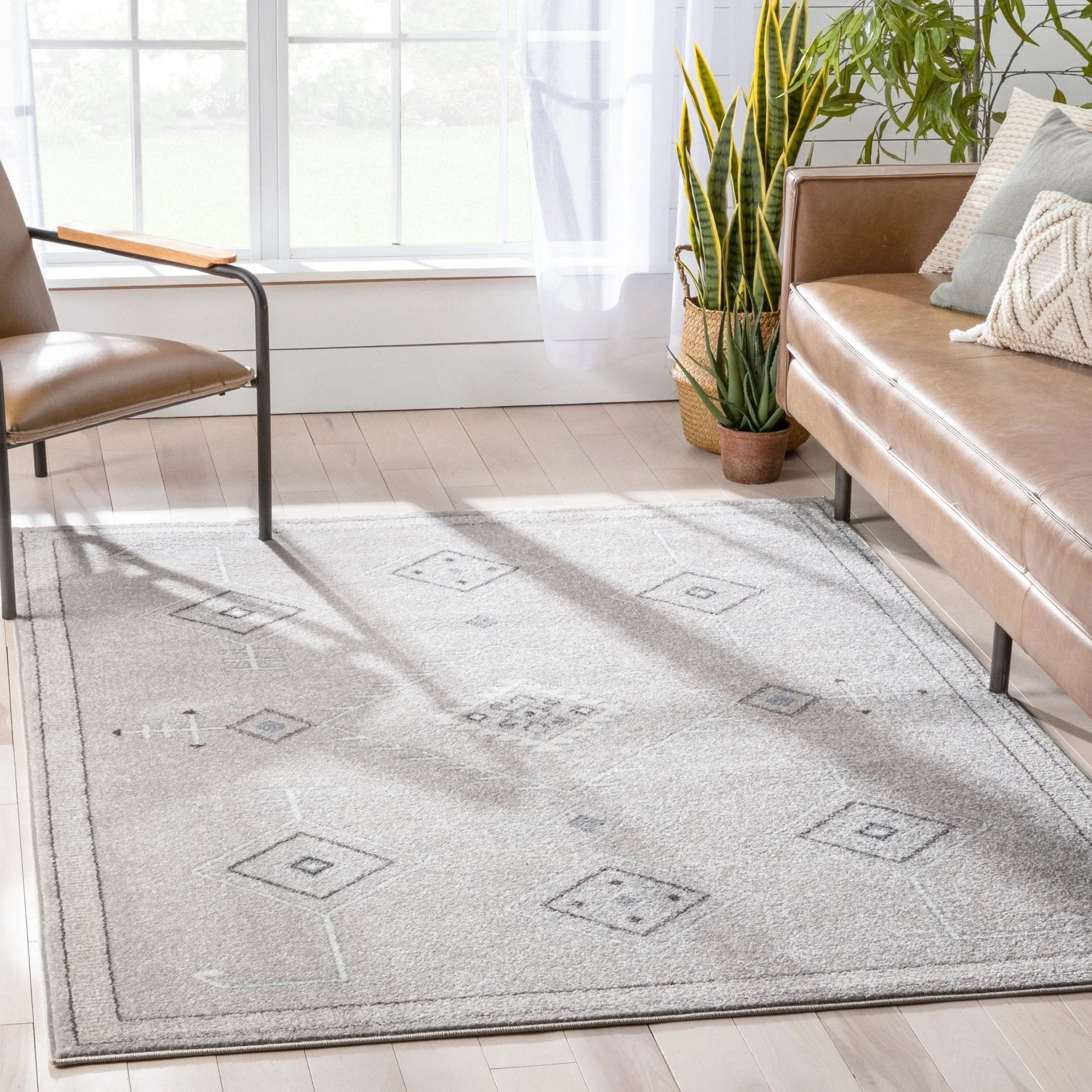 Azra Tribal Medallion Beige Rug Well Woven