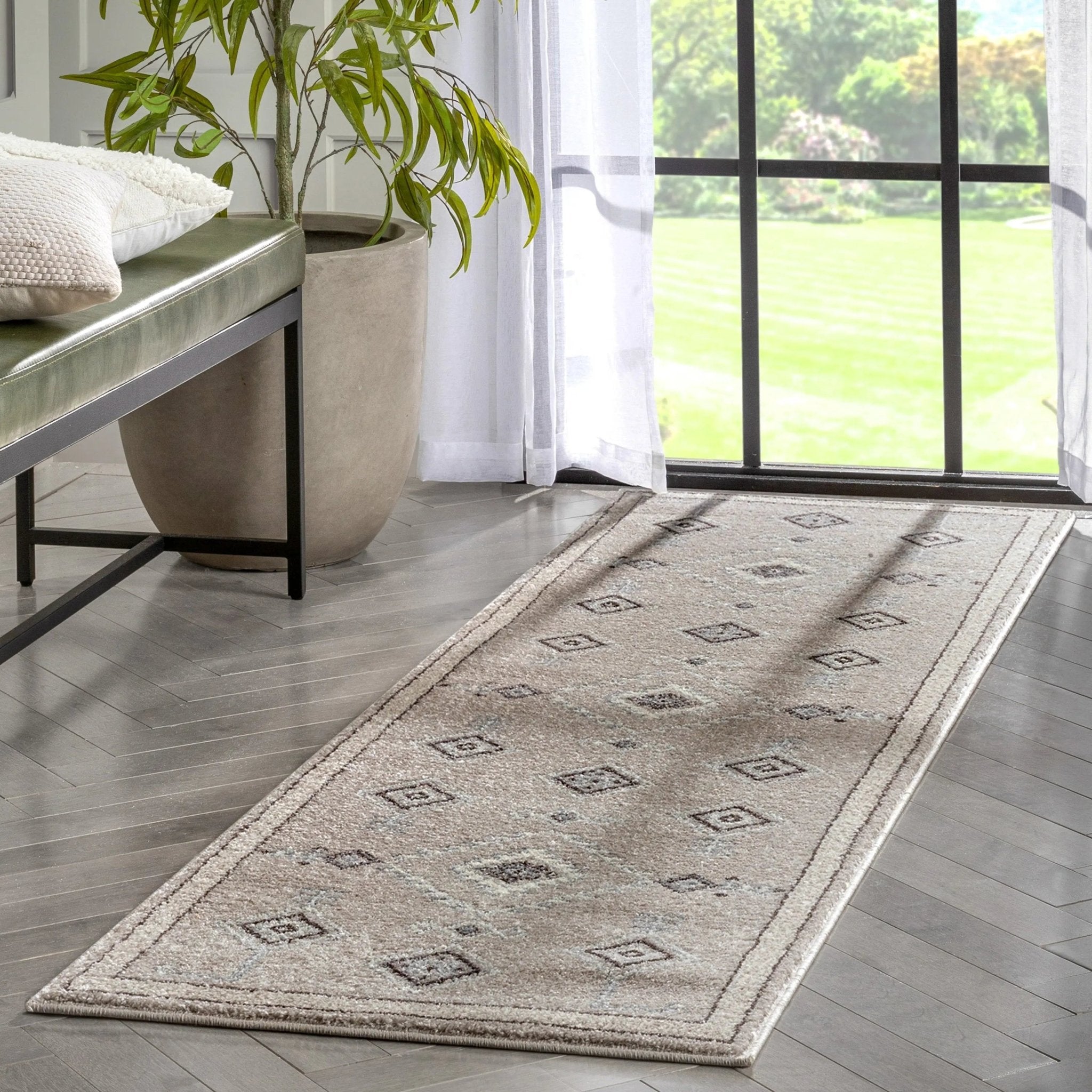 Azra Tribal Medallion Beige Rug Well Woven