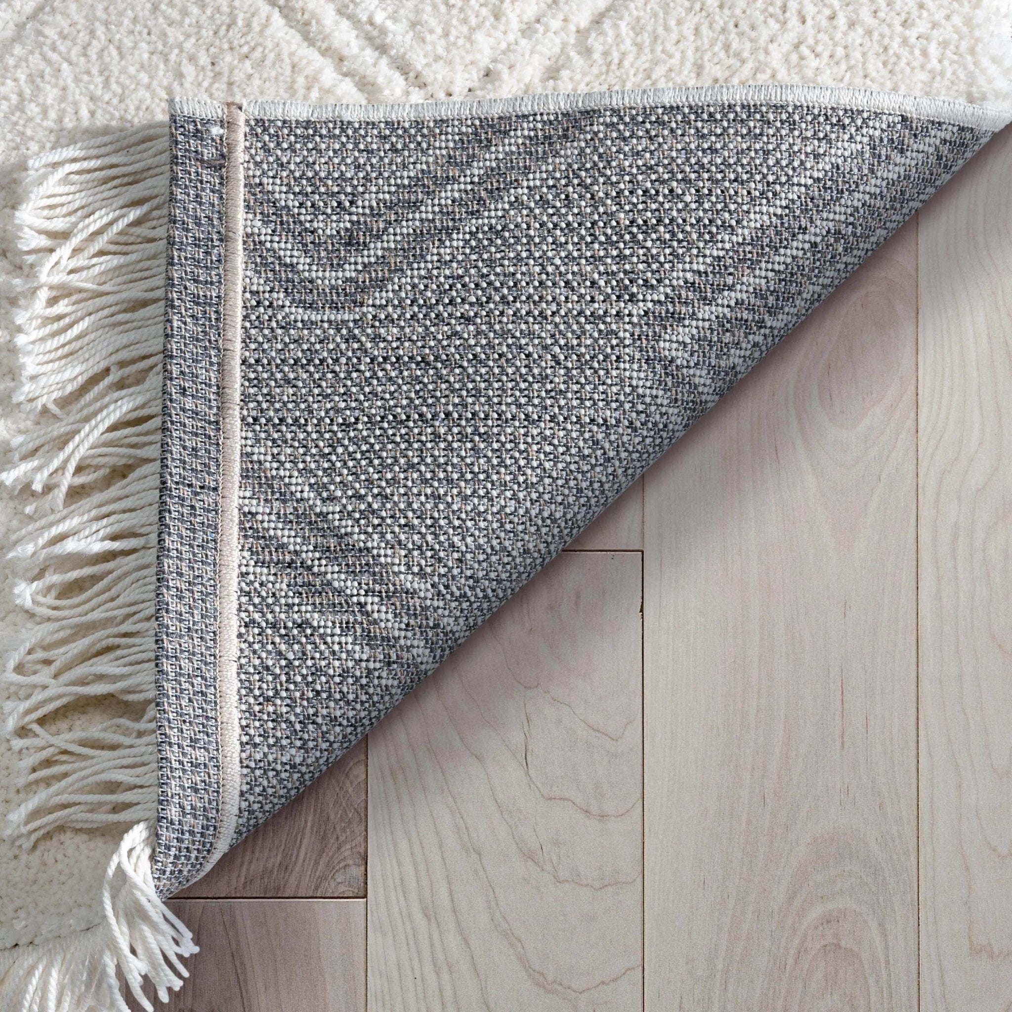 Firth Moroccan Trellis Textured Ivory Ultra Soft High-Low Shag Rug Well Woven