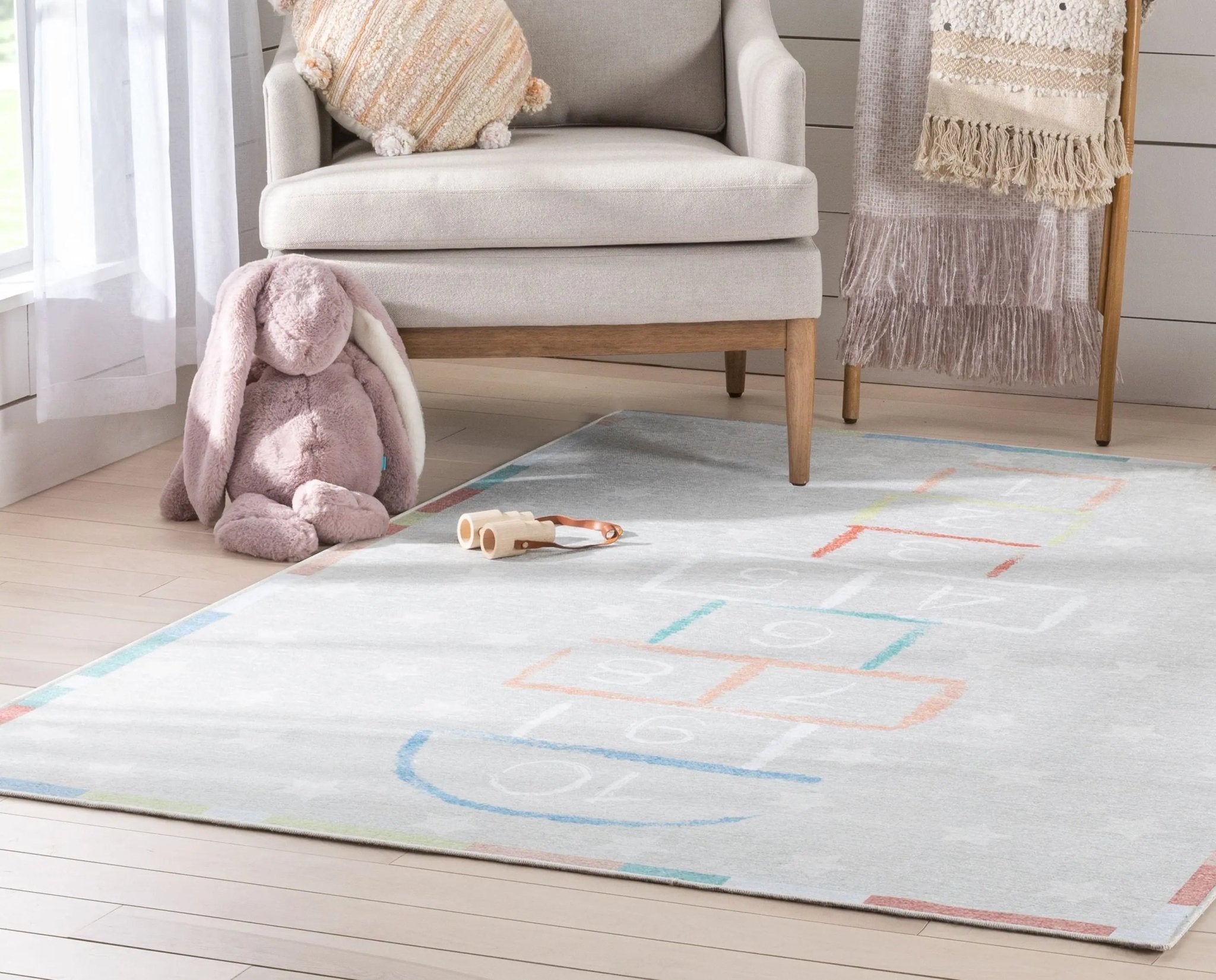 Hopscotch Modern Multi Kids Flat-Weave Rug Well Woven