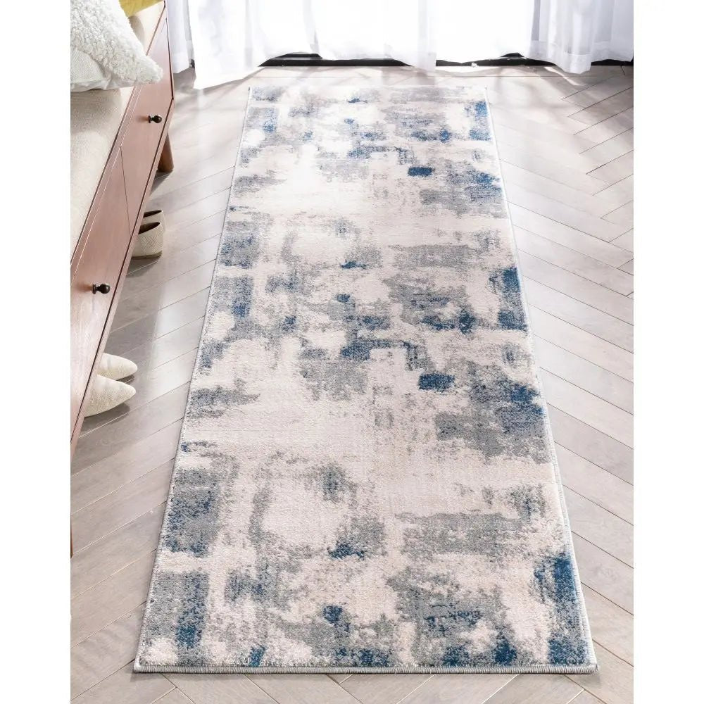 Kalia Modern Abstract Grey Blue Rug Well Woven