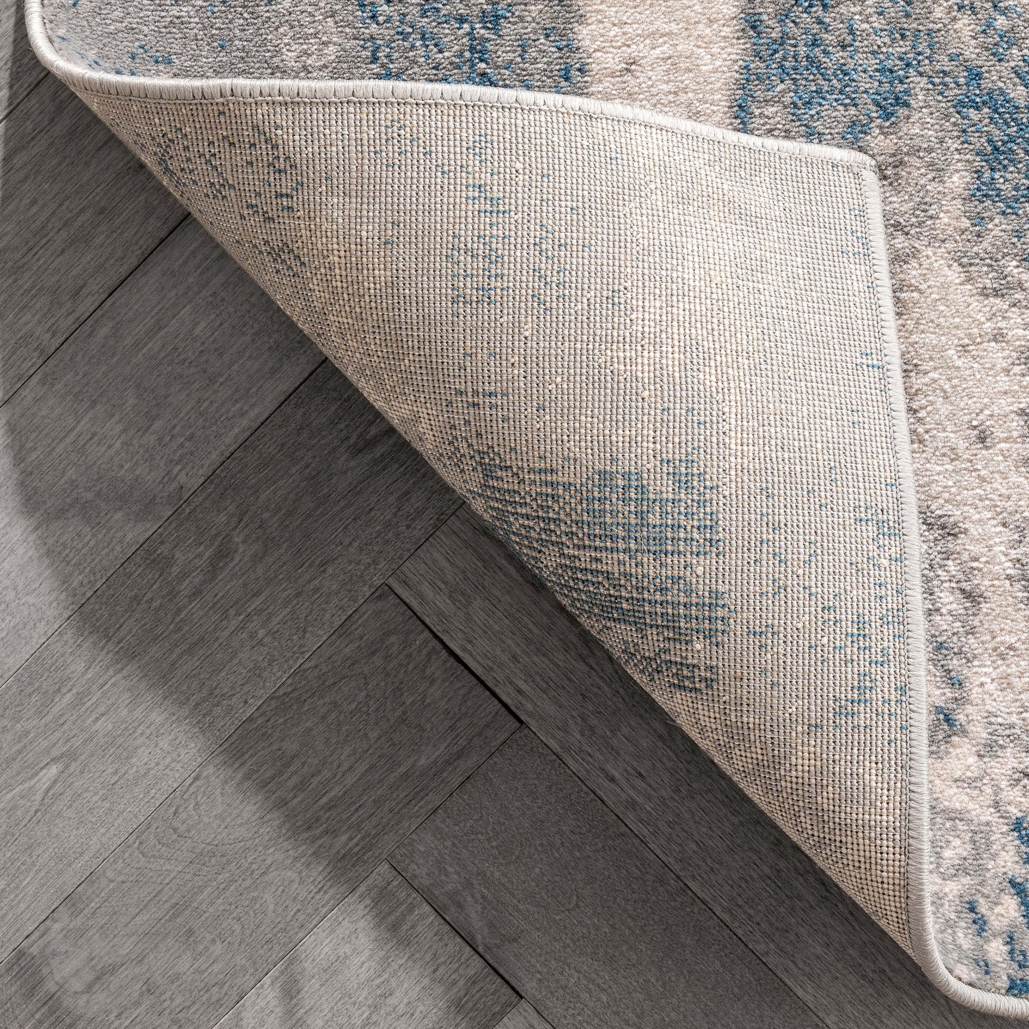 Kalia Modern Abstract Grey Blue Rug Well Woven