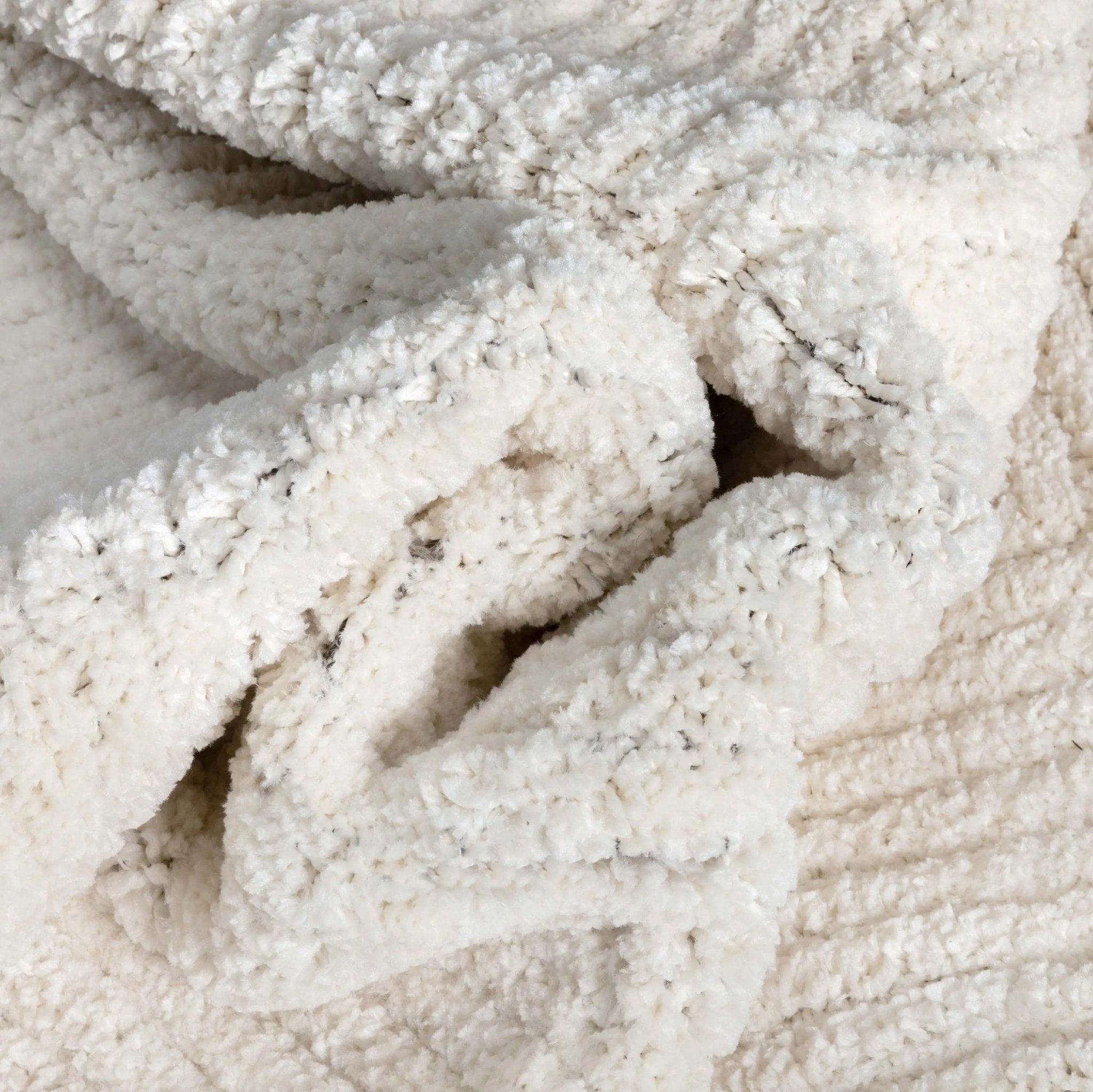 Monroe Solid & Striped Textured Ivory Ultra Soft High-Low Shag Rug Well Woven