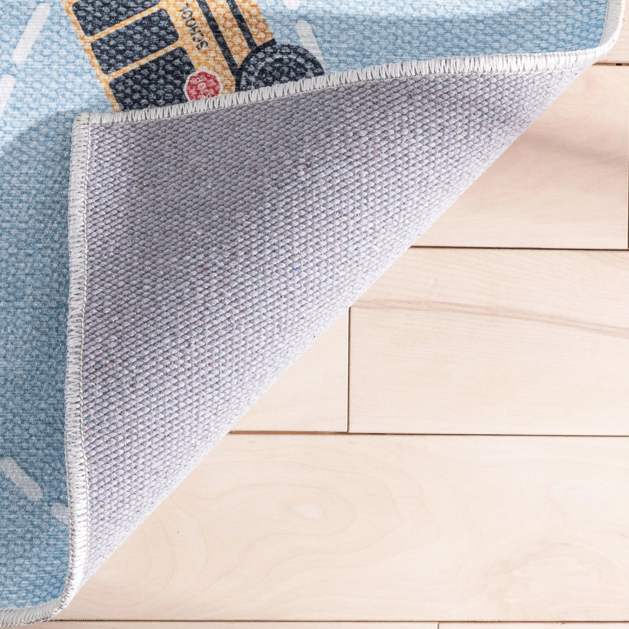 Traffic Modern Blue Kids Flat-Weave Rug Well Woven