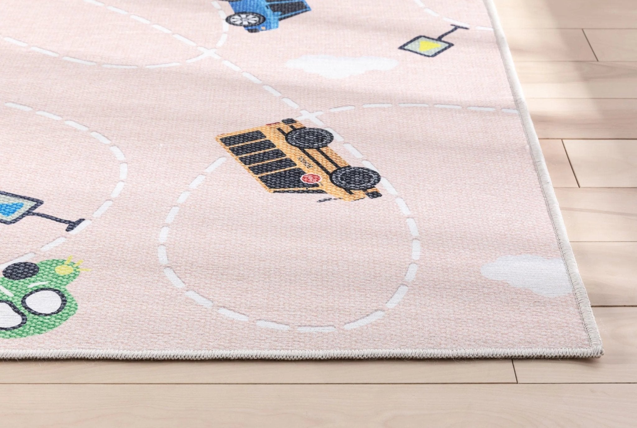 Traffic Modern Blush Kids Flat-Weave Rug Well Woven