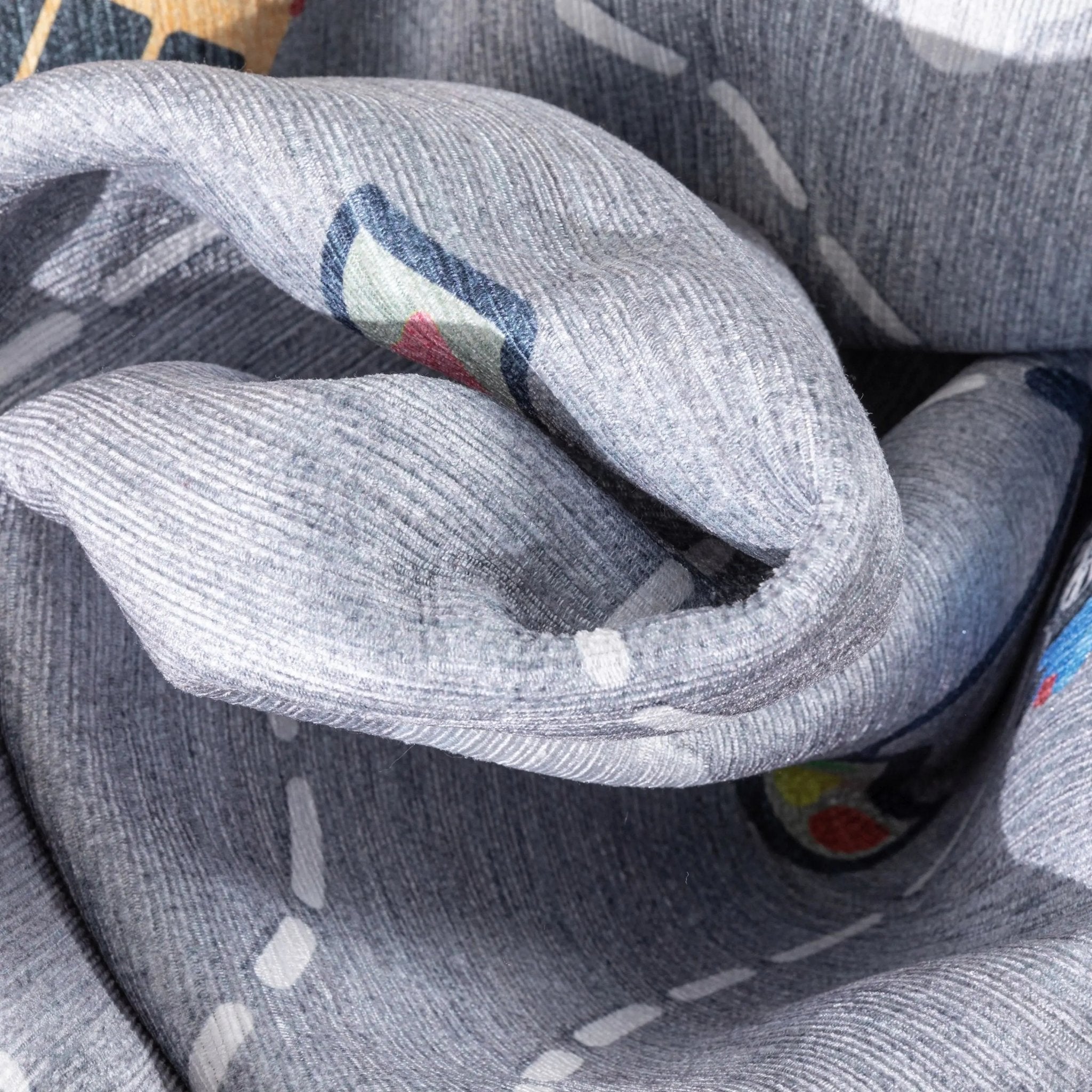 Traffic Modern Grey Kids Flat-Weave Rug Well Woven