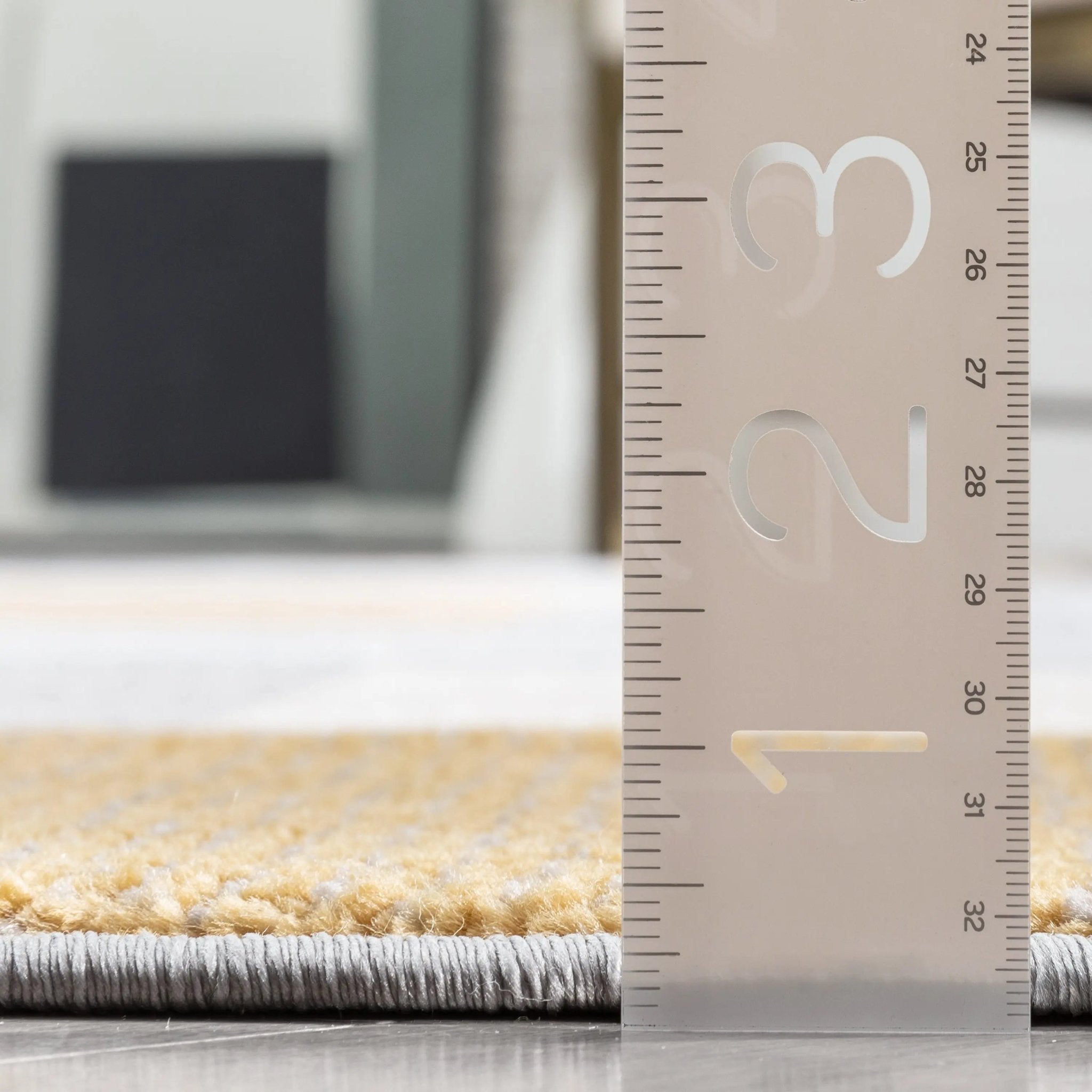 Wilma Modern Geometric Yellow Grey Rug Well Woven