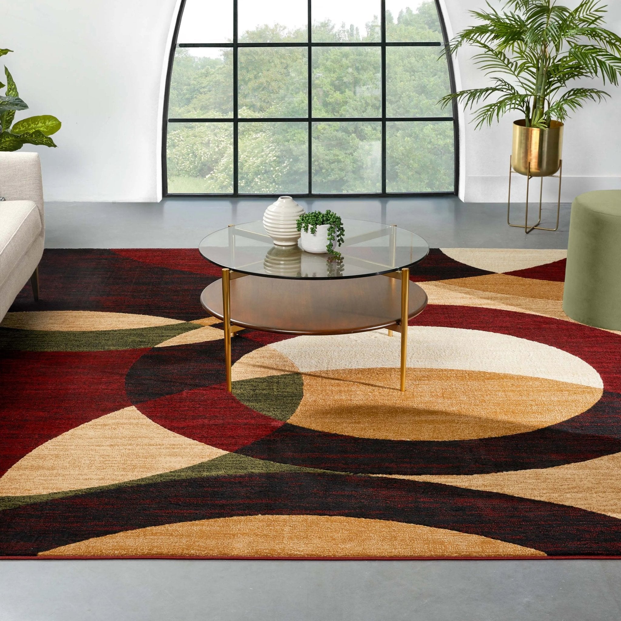 Bingo Red Modern Rug Well Woven
