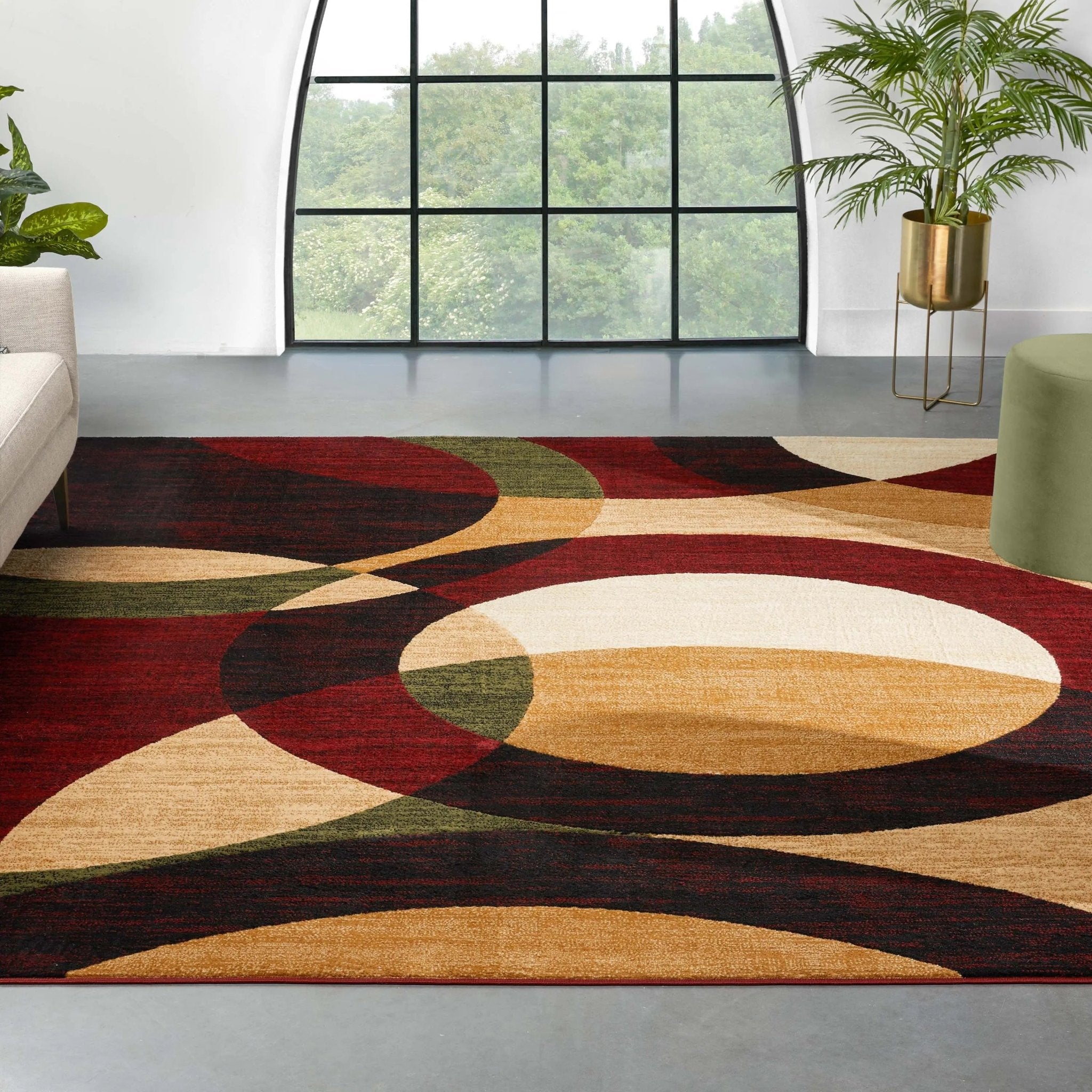 Bingo Red Modern Rug Well Woven