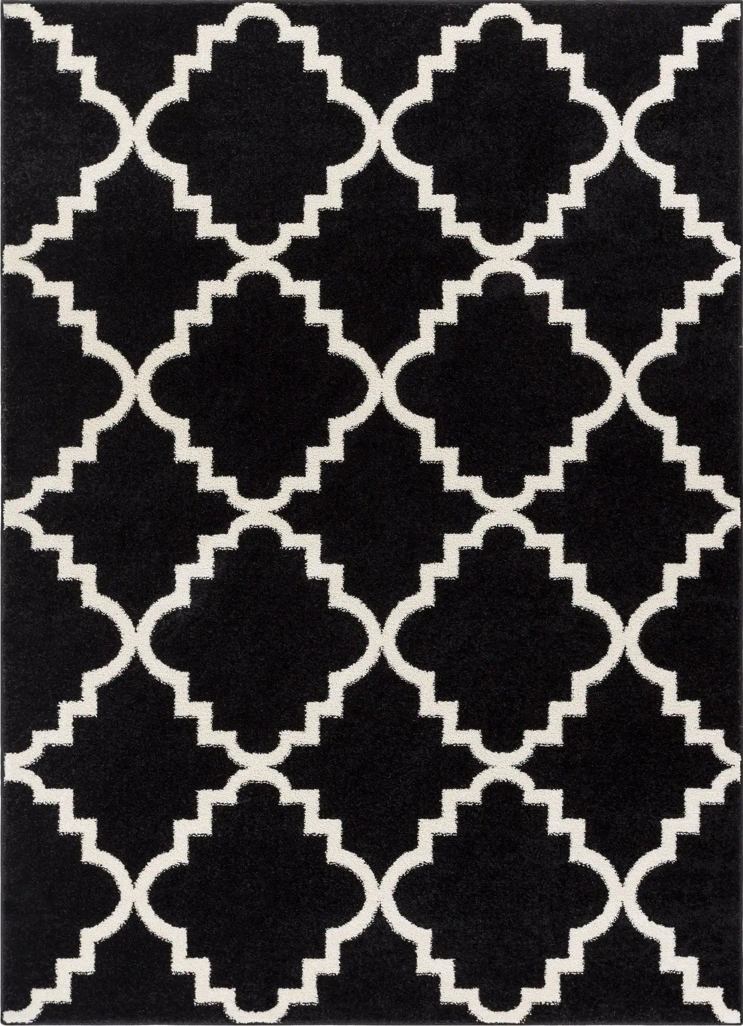 Lulu's Lattice Black Modern Rug Well Woven