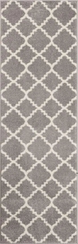 Lulu's Lattice Grey Modern Rug Well Woven
